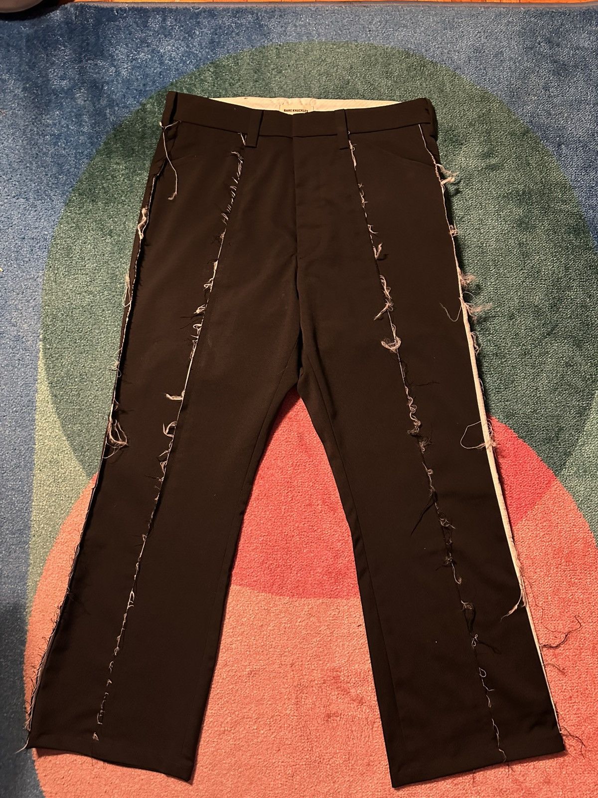 Bare Knuckles Bare Knuckles Raw Edge Flared Trousers Size US 34 / EU 50 - 1 Thumbnail