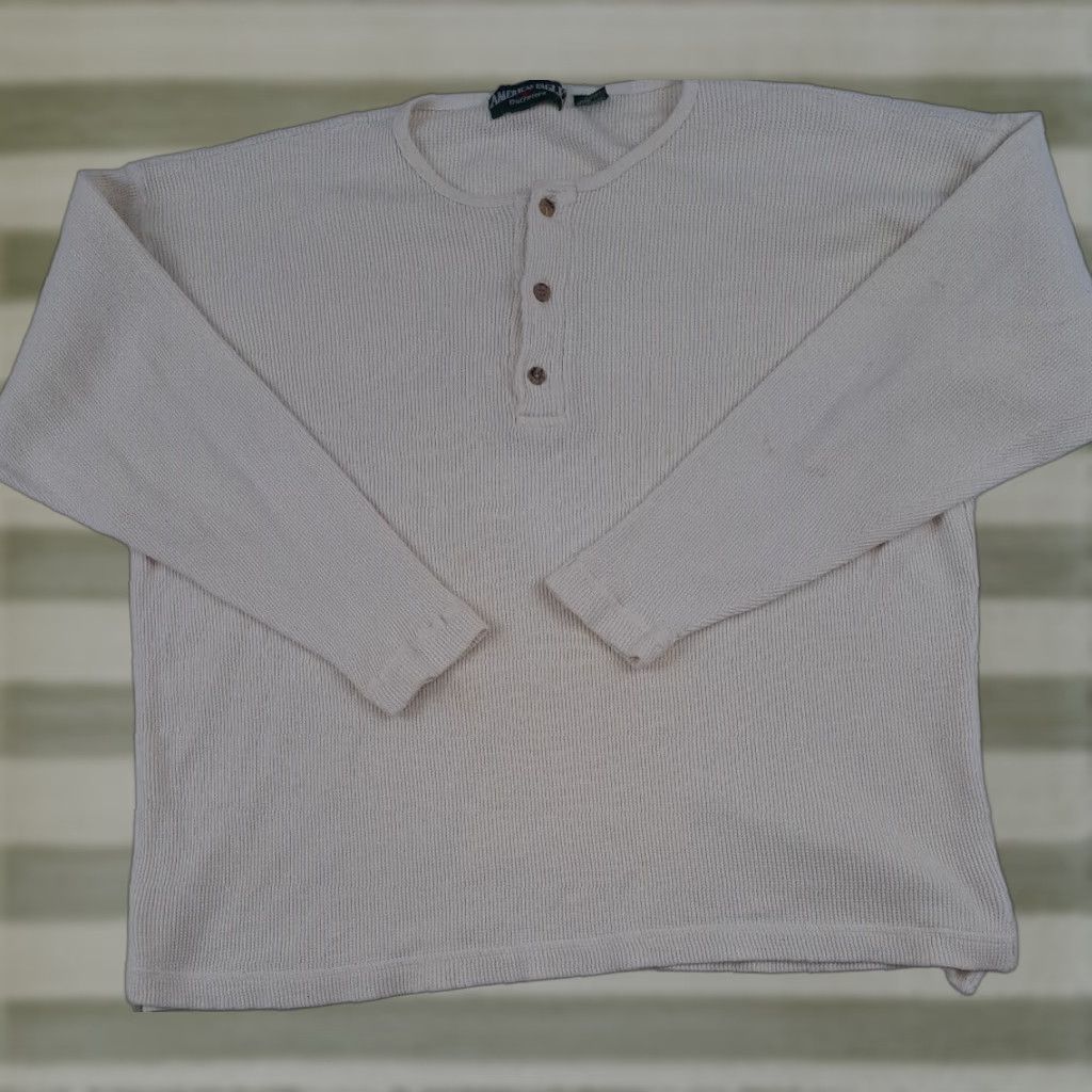 American Eagle Outfitters VINTAGE American Eagle Outfitters 1/4 Button Thermal Shirt White 2XL Men Long Sleeve Button-Up Size US XXL / EU 58 / 5 - 1 Thumbnail