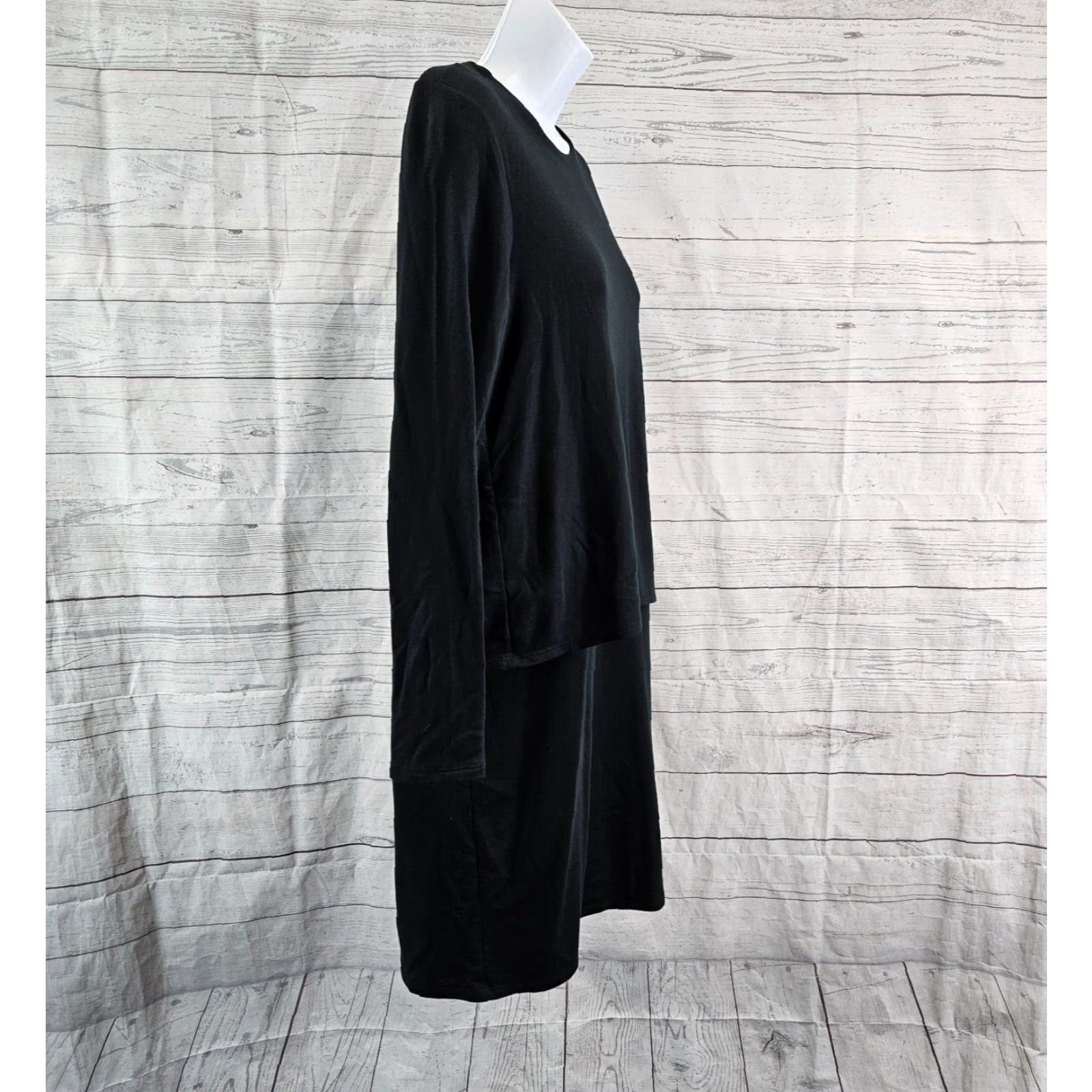 J. Jill Pure Jill Luxe Tencel Womens Dress XS Solid Black Layered Long Sleeve Shirt Dress Womens XS Black Layered 1920s? Size XS / US 0-2 / IT 36-38 - 3 Thumbnail