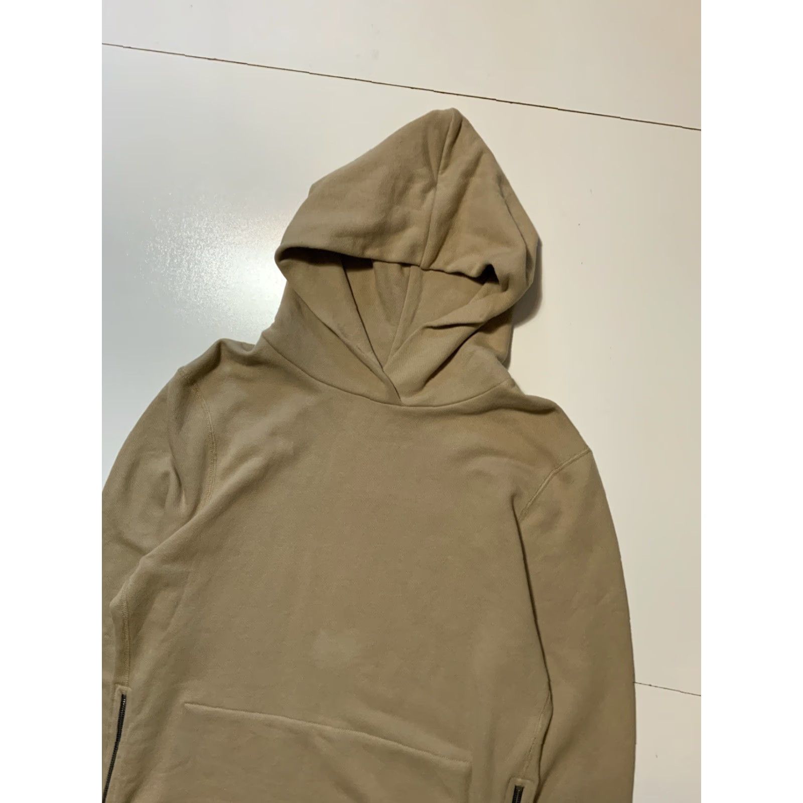 John Elliott John Elliott Hoodie Villain Side Zip Pullover Sz.2 Men Khaki Beige Terry Fleece Size US XS / EU 42 / 0 - 3 Thumbnail