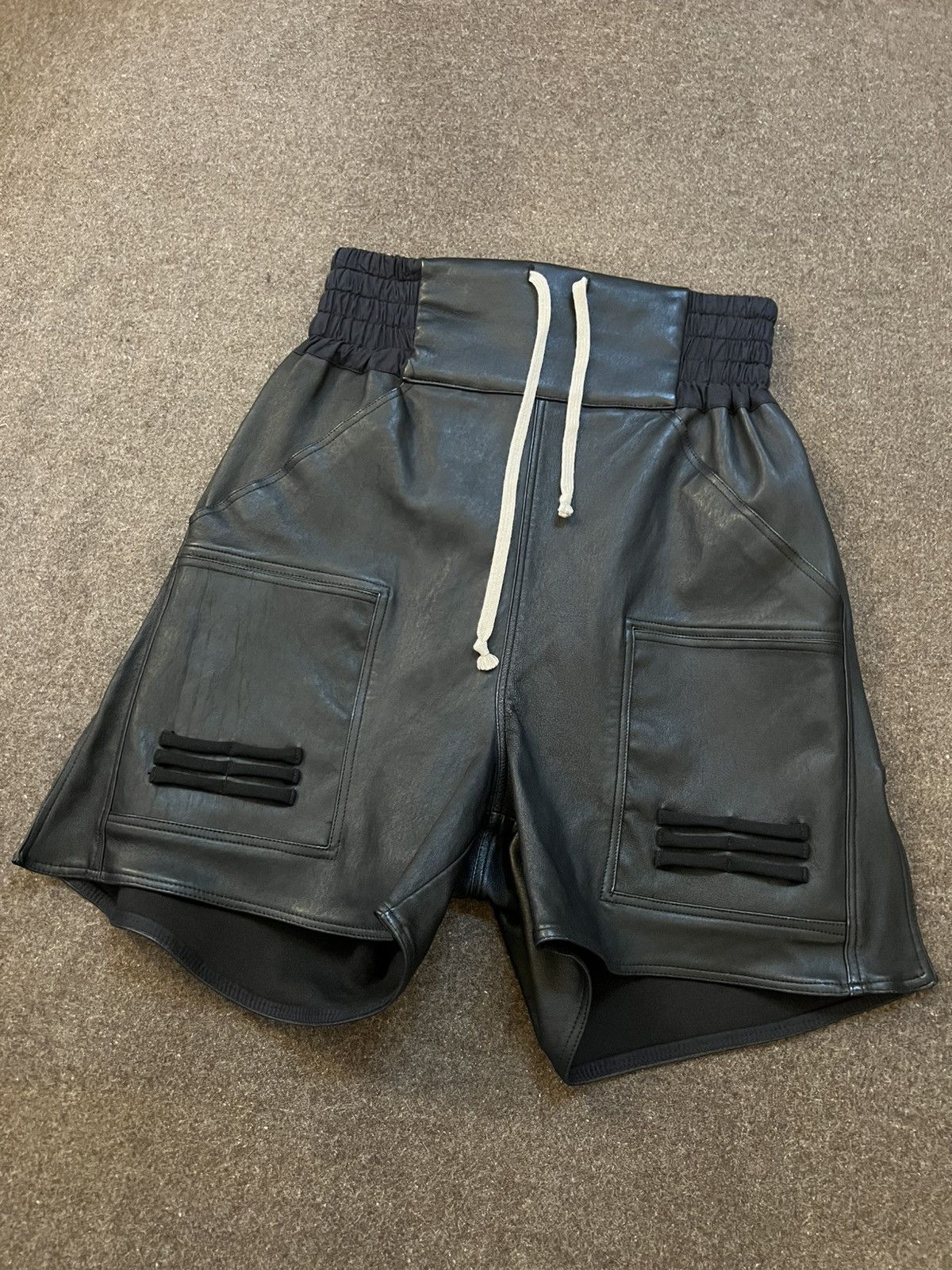 Rick Owens Rick Owens FW14 Moody Leather Boxing Shorts Size US 28 / EU 44 - 2 Thumbnail