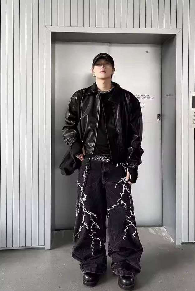 Japanese Brand × Vintage wide leg jeans with unusual design Size US 36 / EU 52 - 4 Thumbnail