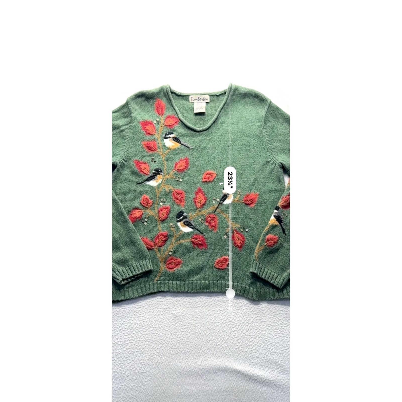 Vintage Timberlees Embroidered Cardigan Knit Sweater Green M Womens Size M / US 6-8 / IT 42-44 - 7 Thumbnail