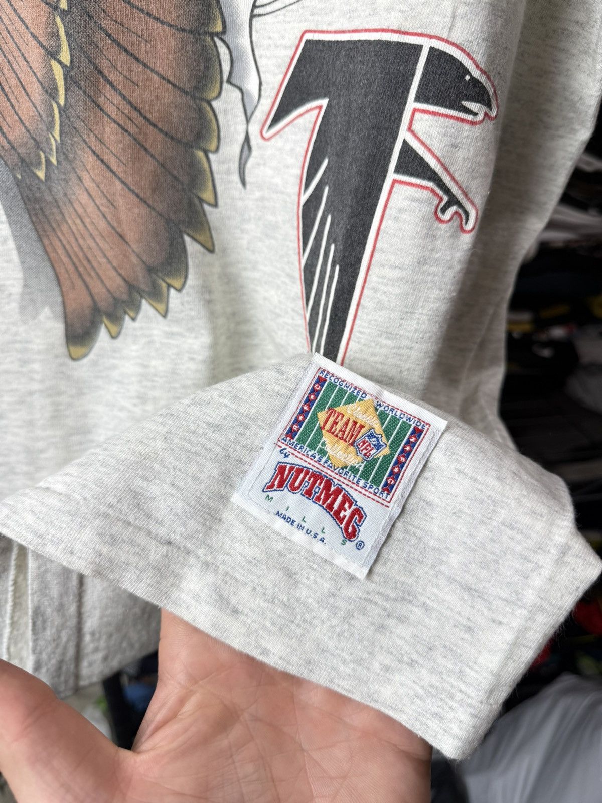 Vintage Rare 1993 NFL Atlanta Falcons Nutmeg T Shirt Size US XL / EU 56 / 4 - 6 Thumbnail