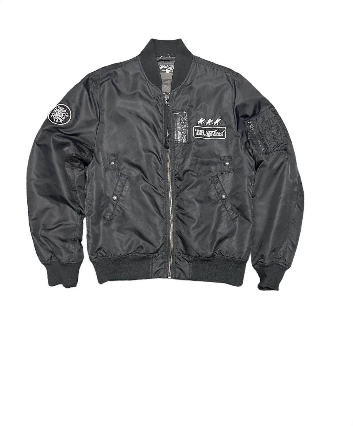 image of Skategang Black Flys Skateboard Bomber Jacket, Men's (Size Large)