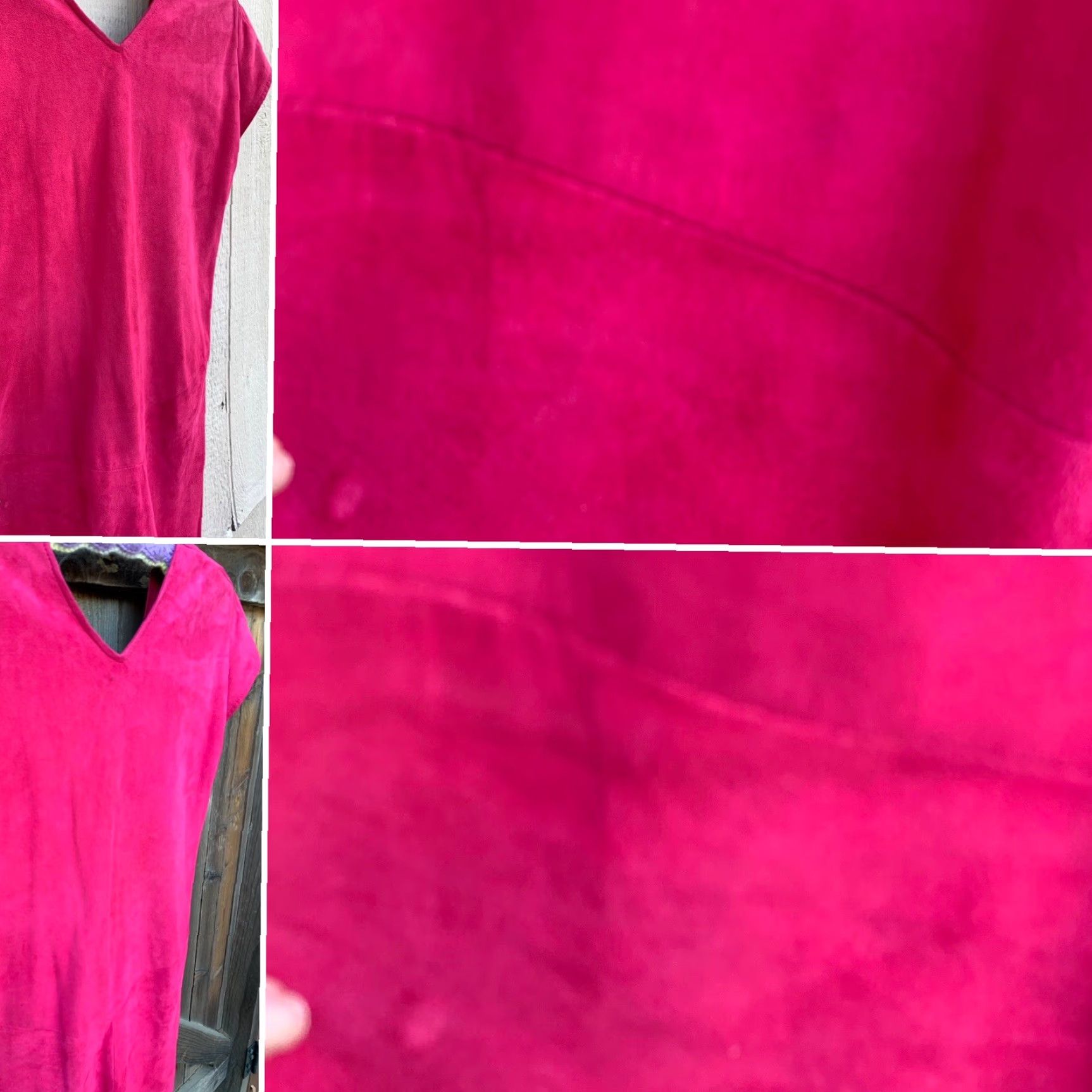 Vintage VAKKO Suede Dress Low Back Hot Pink Made In USA 1980s 80s Vintage Size 6 Size M / US 6-8 / IT 42-44 - 6 Thumbnail