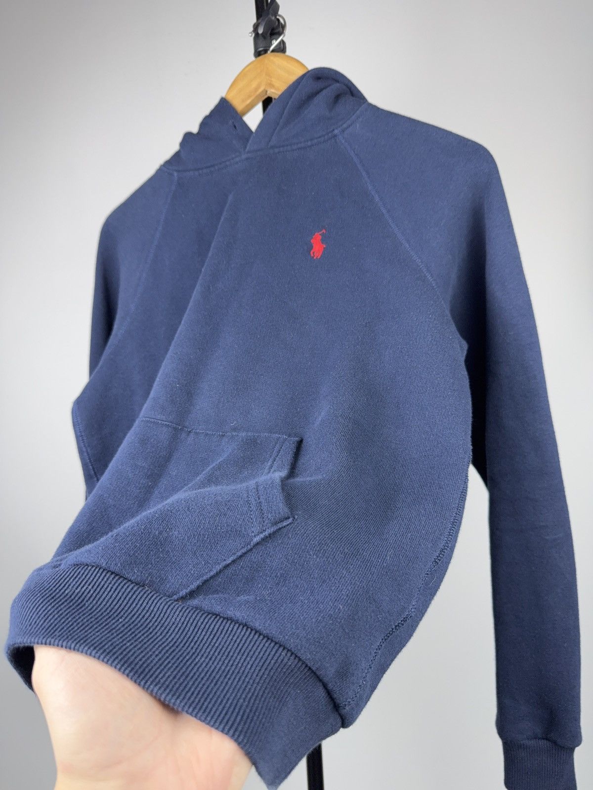 Polo Ralph Lauren 00s Polo Ralph Lauren Navy Cropped Hoodie Red Pony Logo Size M / US 6-8 / IT 42-44 - 6 Thumbnail