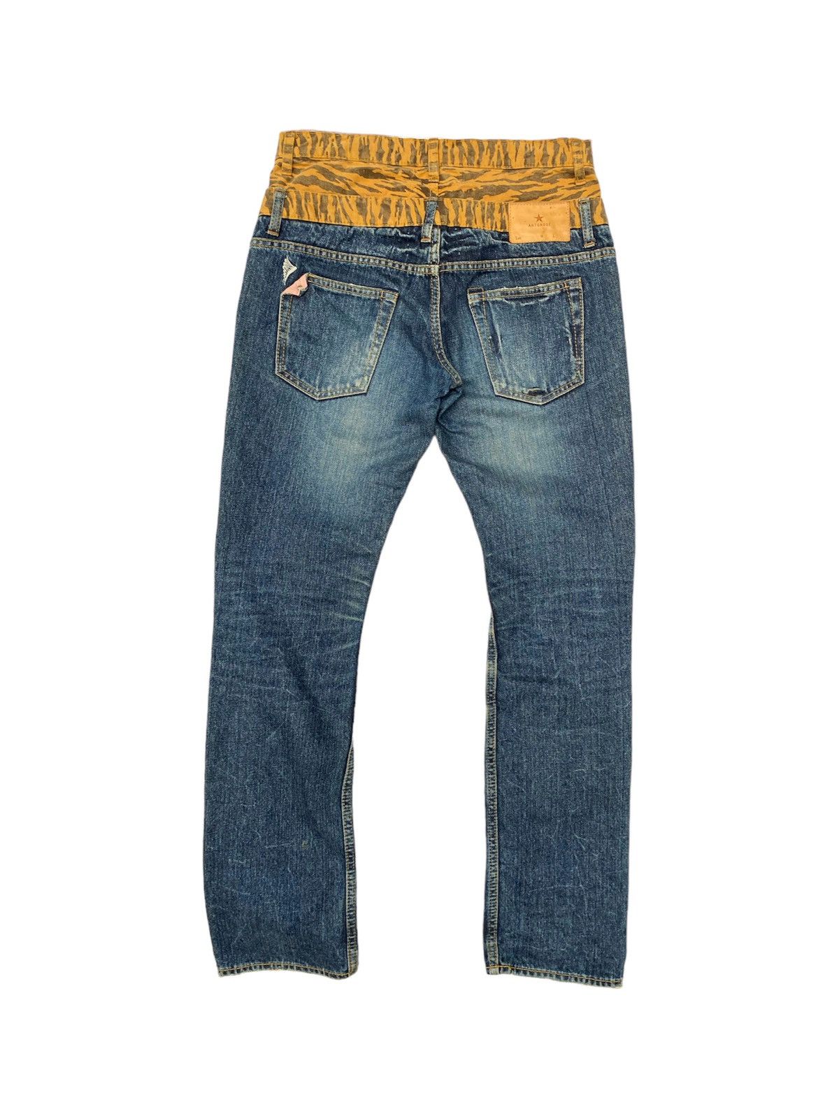 Image of Avant Garde x Beauty Beast Double Waist Two Tone Colour Denim in Blue (Size 30)