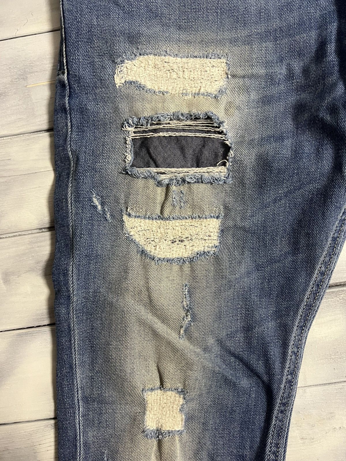 Diesel Rare Luxury Jeans Diesel Distressed Slim Skinny Size US 31 - 6 Thumbnail