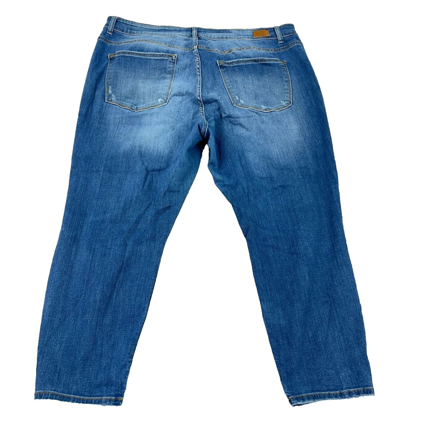 Vintage Judy Blue Jeans Women 22W Relaxed Fit Crop Med Wash Stretch 42x25 Blue 5-Pocket Design Size 40" / US 18 - 2 Thumbnail