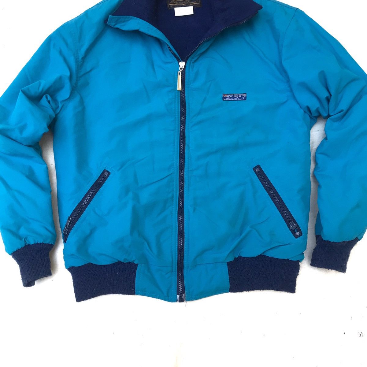 Eddie Bauer × Vintage 90s Eddie Bauer Polar Fleece lined Bomber jacket teal USA Size US M / EU 48-50 / 2 - 2 Thumbnail