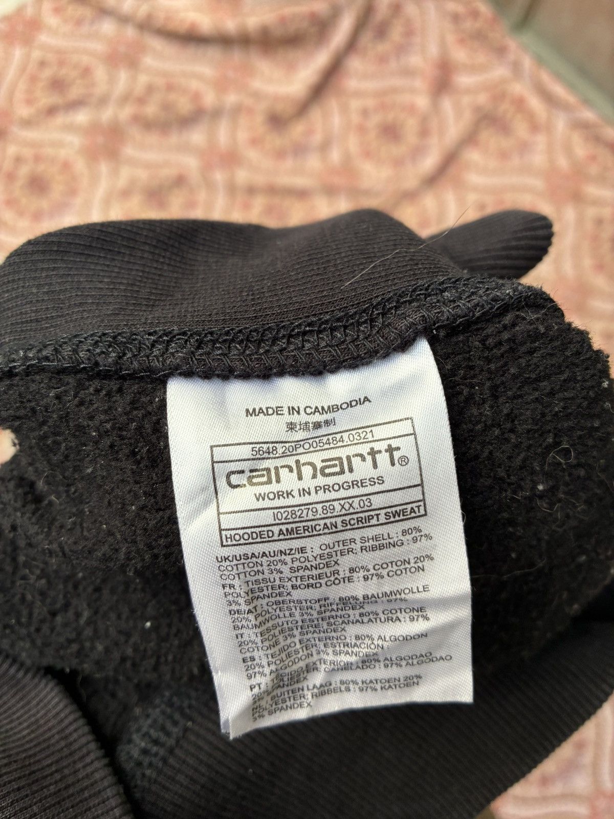 Carhartt Wip BLACK CARHARTT WIP AMERICAN SCRIPT HEAVYWEIGHT HOODIE Size US M / EU 48-50 / 2 - 14 Thumbnail