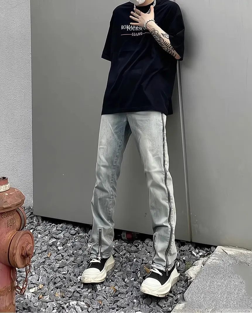 Japanese Brand Hip Hop Straight Zipper Jeans Size US 32 / EU 48 - 3 Thumbnail