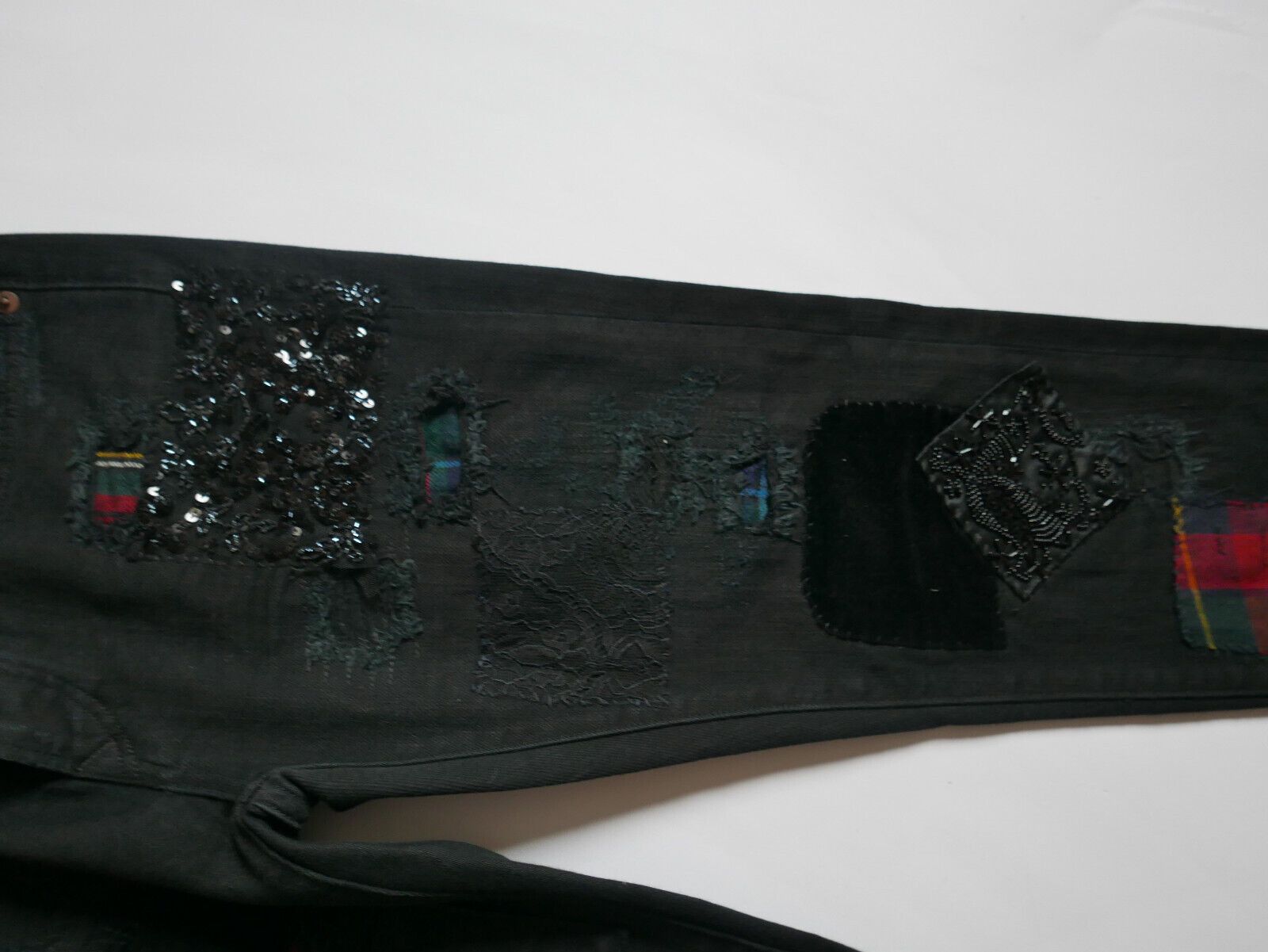 Rugby Ralph Lauren Ralph Lauren Rugby Pants Black Sequin Patchwork Vintage 25 Size 25" / US 0 / IT 36 - 3 Thumbnail