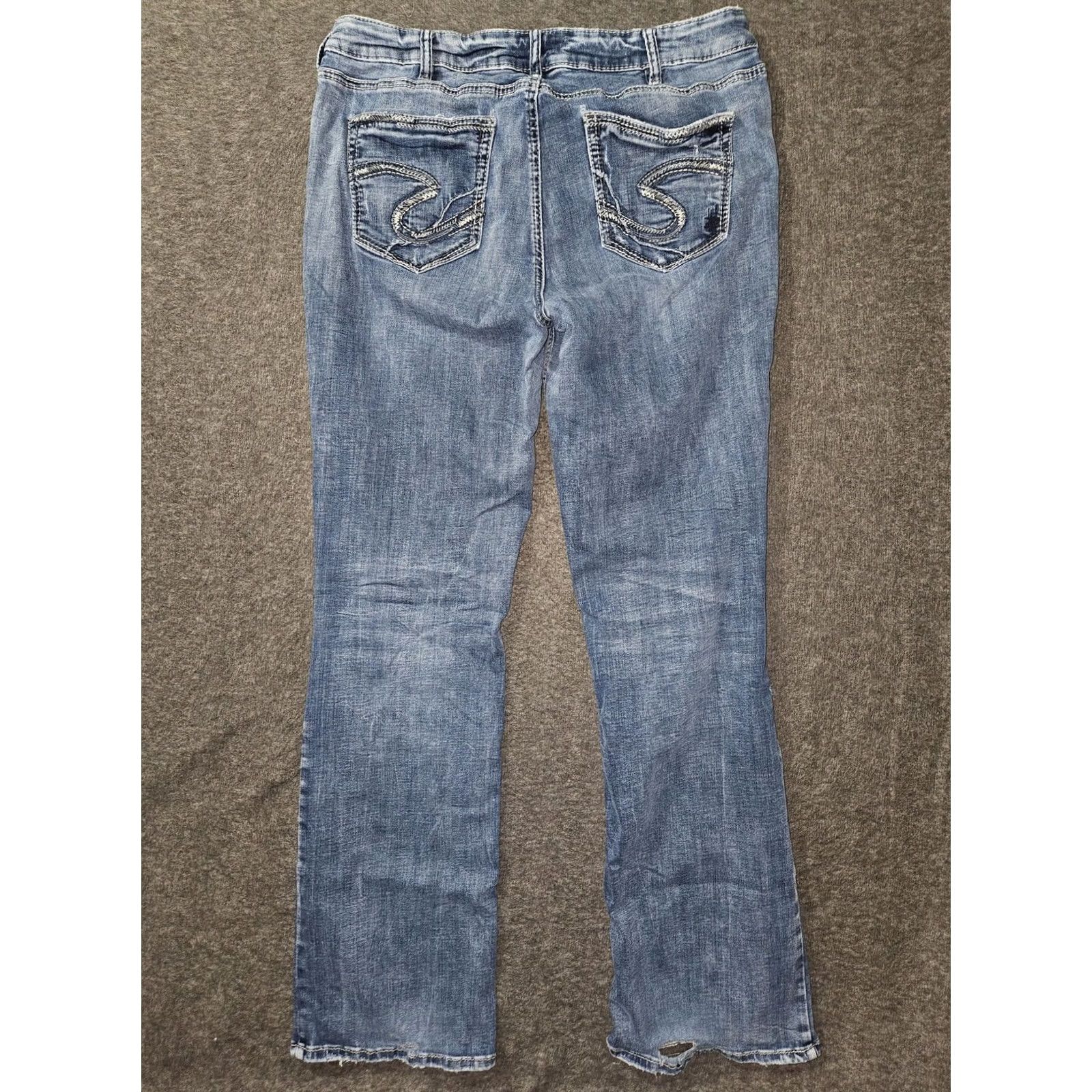 Silver Jeans Co. Silver Jeans Co Suki Bootcut Jeans Womens 16 Blue Mid Rise Distressed Denim Size 38" / US 16 / IT 52 - 7 Thumbnail