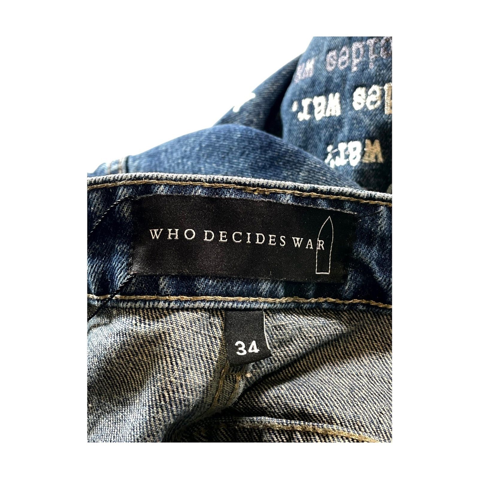 Who Decides War Who Decides War "Scripture" Dark Wash Jeans Size US 34 / EU 50 - 3 Thumbnail