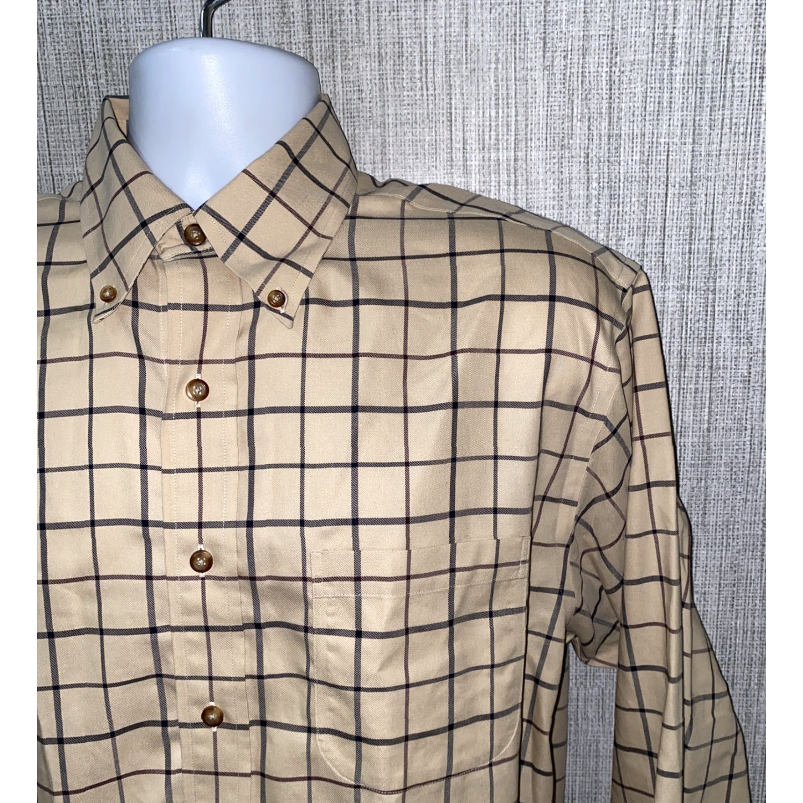 Brooks Brothers Brooks Brothers Shirt Mens Beige Long Sleeve Button-Front Size M Regular Cotton Button-Up Collared Check Vintage No Size US M / EU 48-50 / 2 - 2 Thumbnail