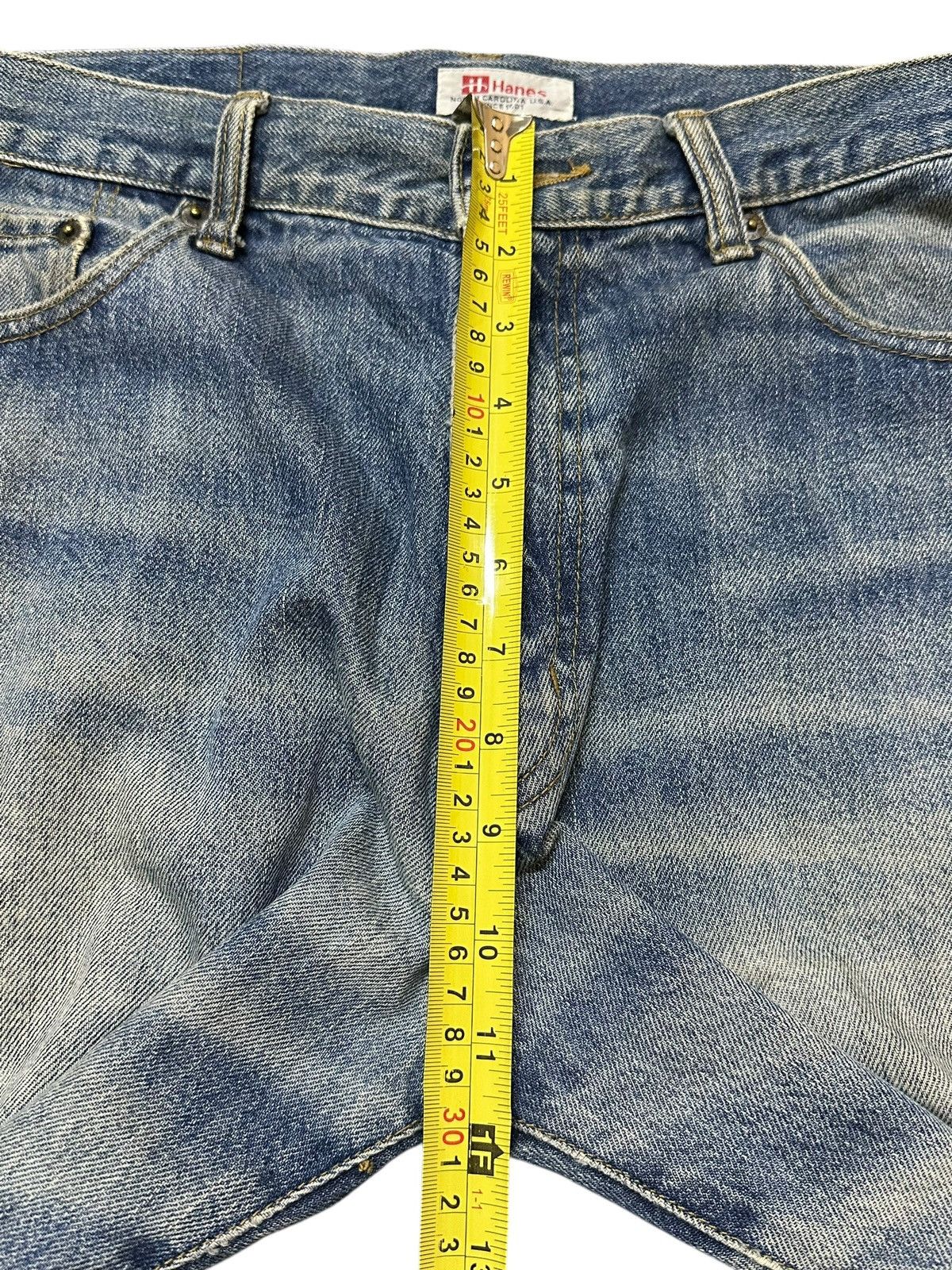 Hanes Vintage Hanes Mud Wash Faded Style Distress Baggy Jeans Size US 33 - 16 Thumbnail
