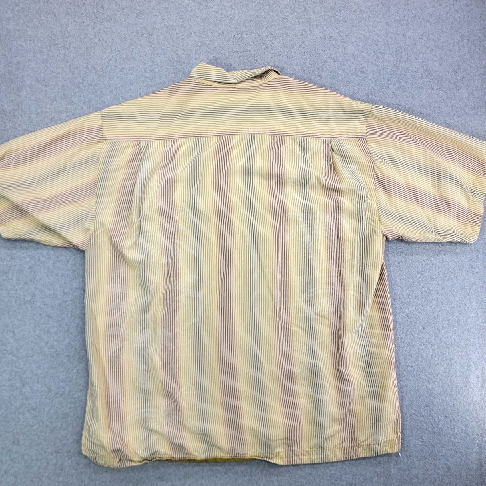 Tommy Bahama Tommy Bahama Shirt Mens Large 100% Silk Striped Floral Button-Down Short Sleeve Tropical Beach Bohemian Florida Mens Size US L / EU 52-54 / 3 - 6 Thumbnail