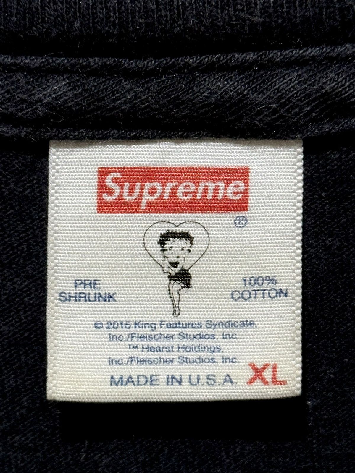 Supreme Supreme x Betty Boop Tee Black SS16 Size US XL / EU 56 / 4 - 3 Thumbnail