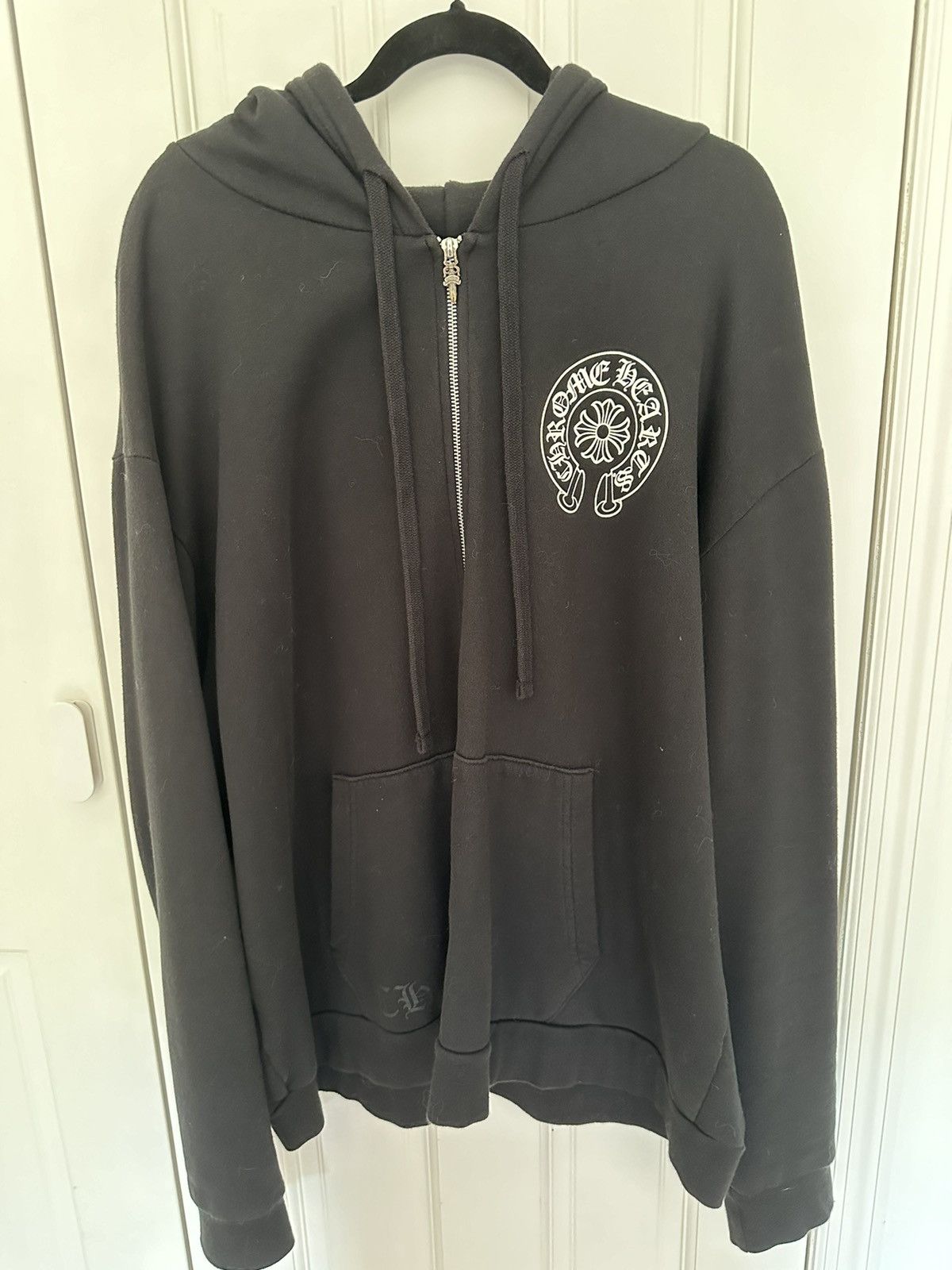 image of Chrome Hearts Zip Up Hoodie in Black, Men's (Size XL)