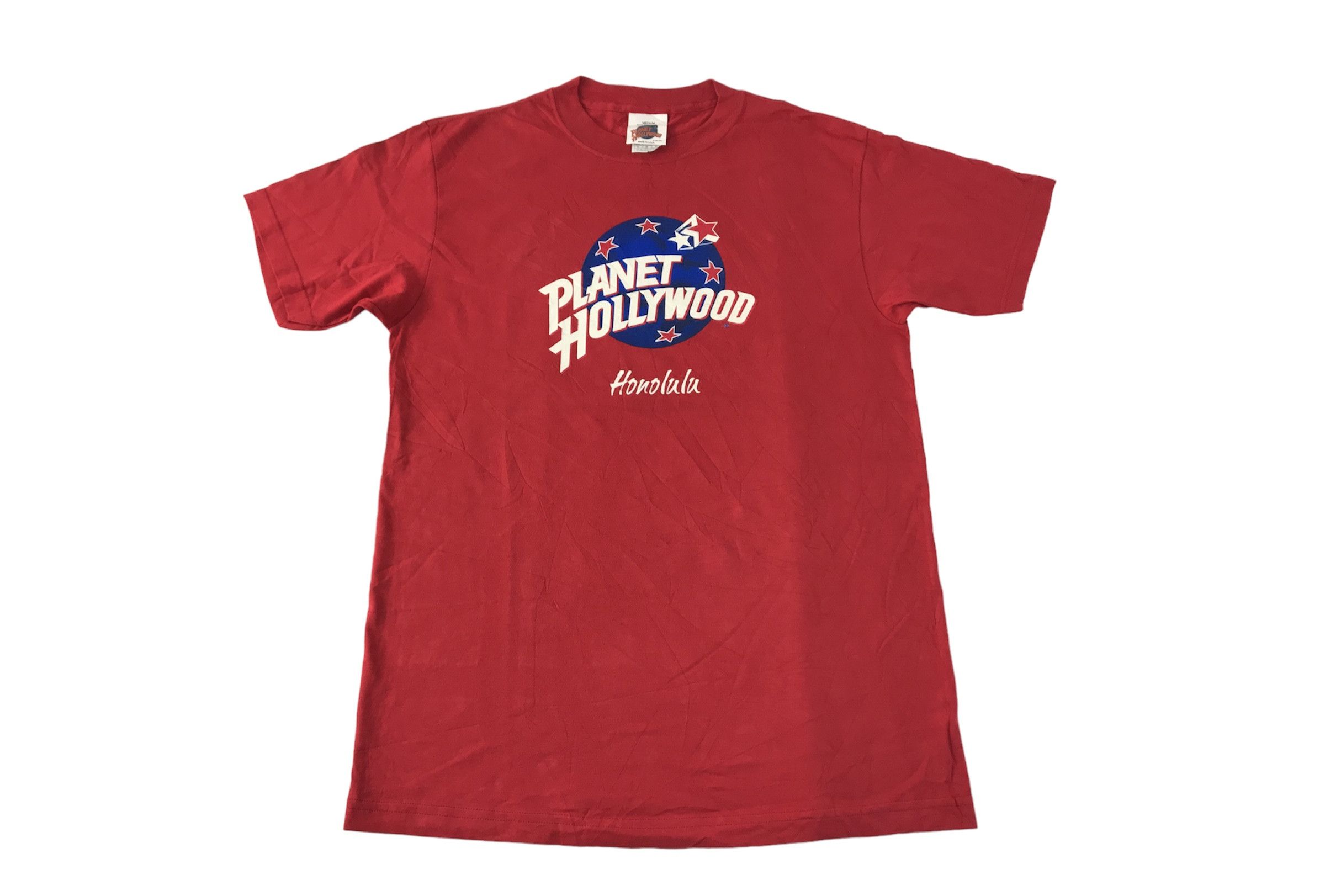image of Planet Hollywood Honolulu Logo Printed Tee Made In Usa in Red, Men's (Size Medium)