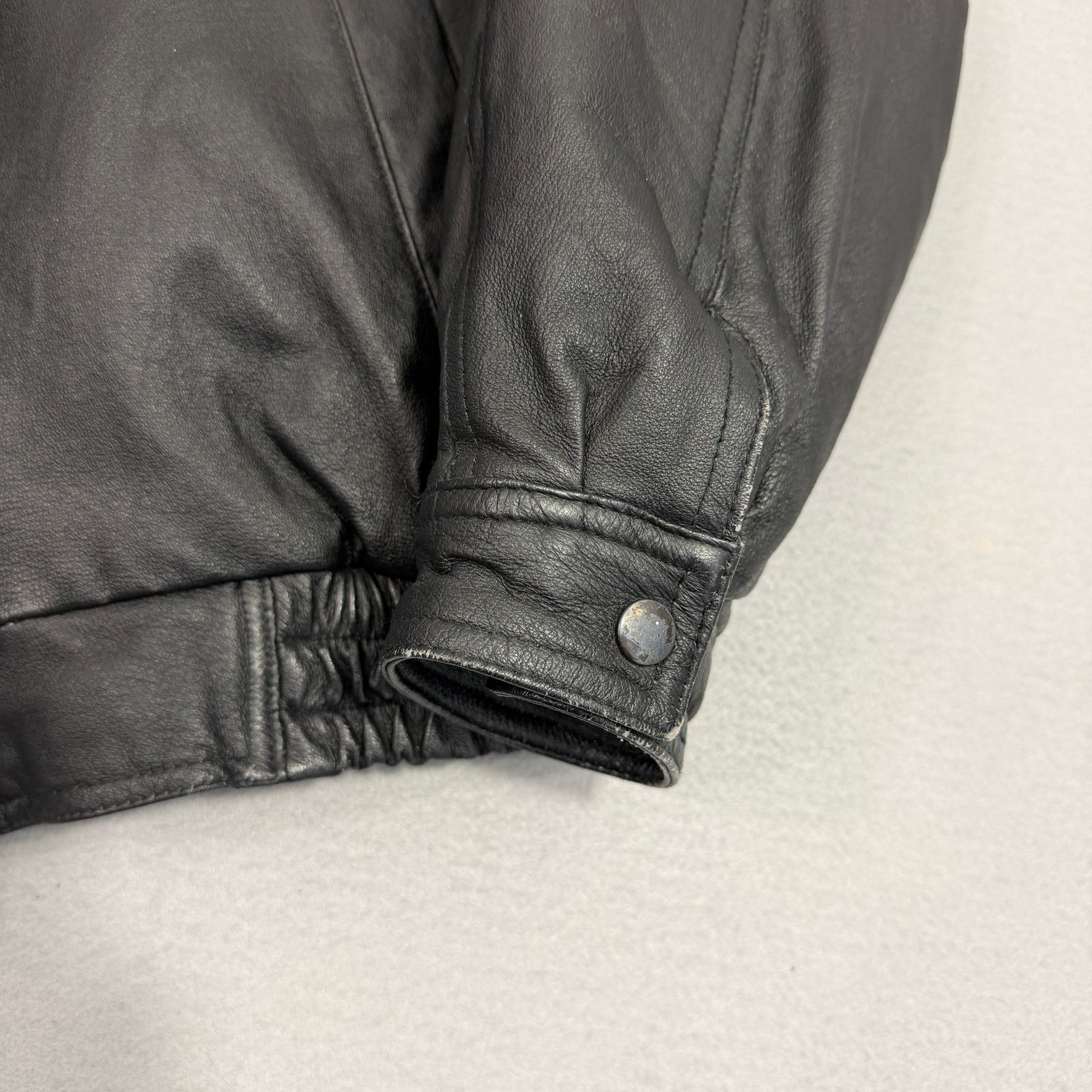 Vintage Vintage Hind Leather Bomber Jacket Men's Large Black 90s Size US L / EU 52-54 / 3 - 3 Thumbnail