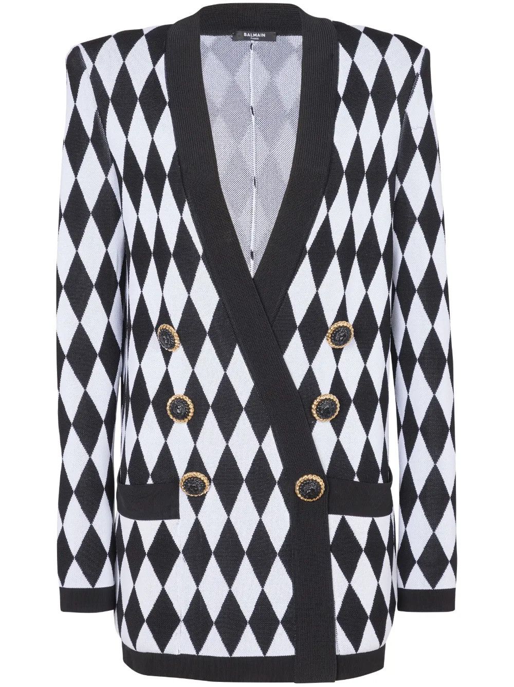 o1s1wg110825 Patterned Jacquard Jacket in Black/White