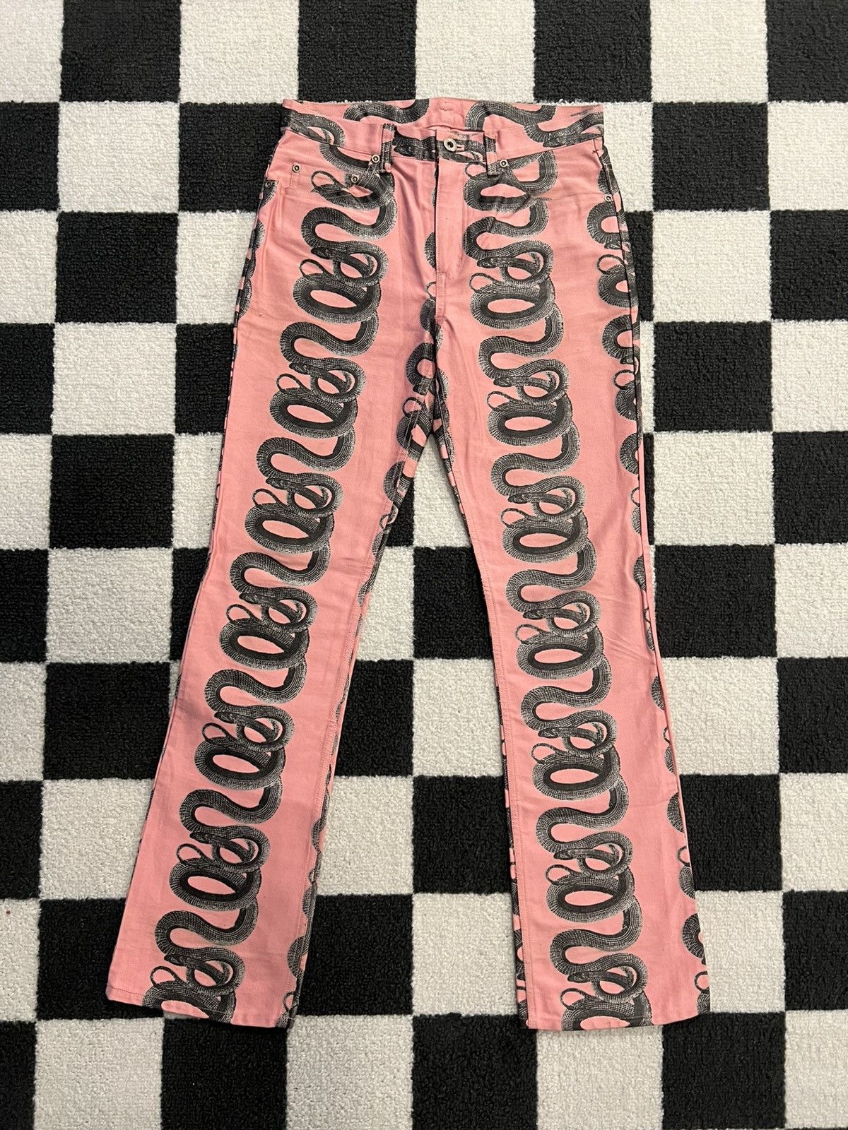 Hysteric Glamour Hysteric Glamour Pink Snake Bootcut Pants Size US 30 / EU 46 - 2 Thumbnail