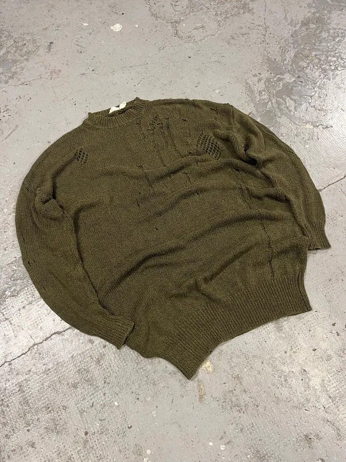 Isabel Marant Isabel Marrant Distressed Khaki Wool Sweater Size M / US 6-8 / IT 42-44 - 4 Thumbnail