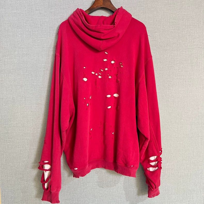 Balenciaga Balenciaga Red big destroyed letter logo hoodie Size US XS / EU 42 / 0 - 2 Thumbnail