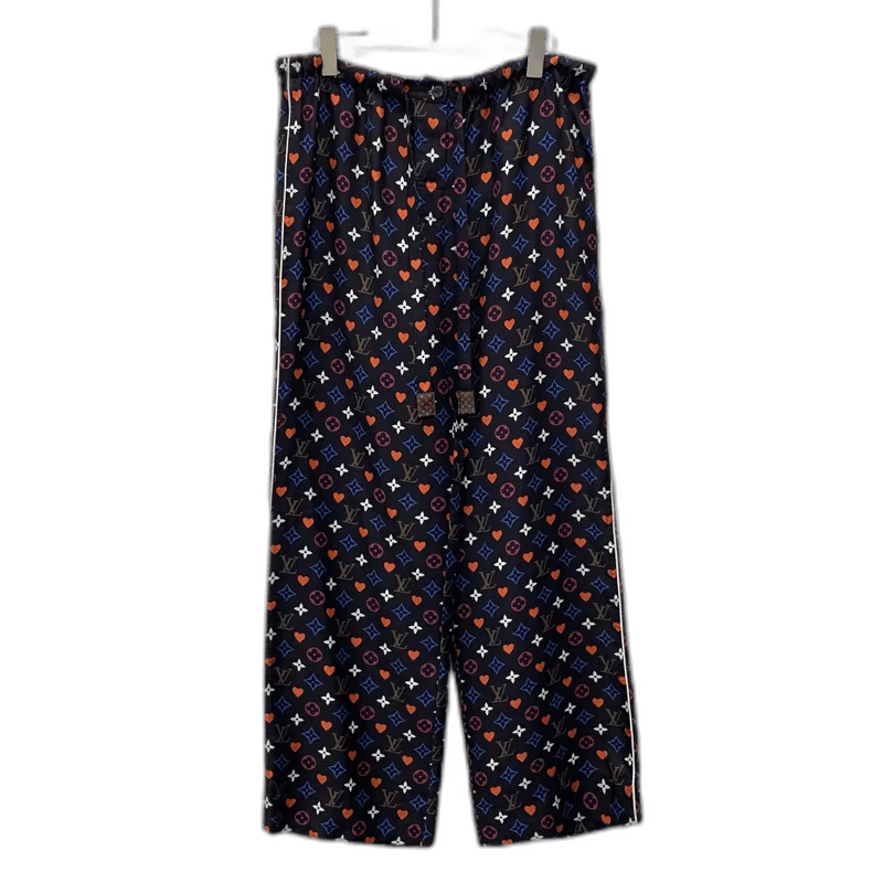 Louis Vuitton Louis Vuitton Color Logo Silk Wide-Leg Pants Size 42" / US 20 - 1 Thumbnail