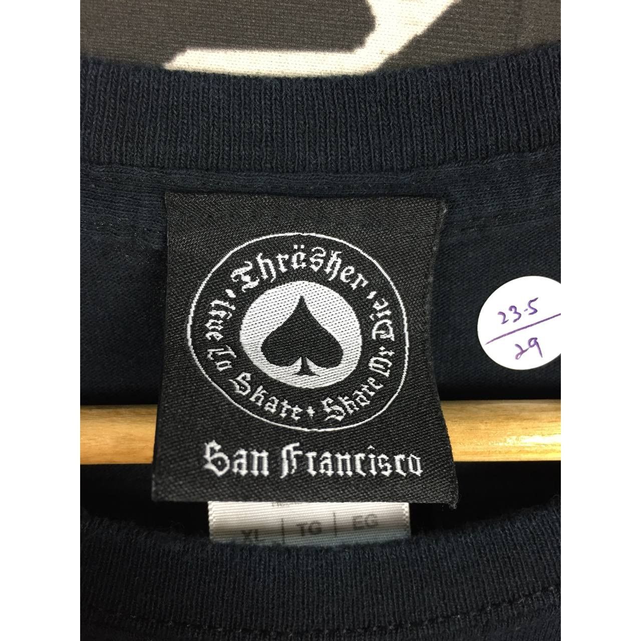 Thrasher Vtg Y2K Thrasher Skateboards Blackout Pentagram Skate Tee Size US XL / EU 56 / 4 - 6 Thumbnail