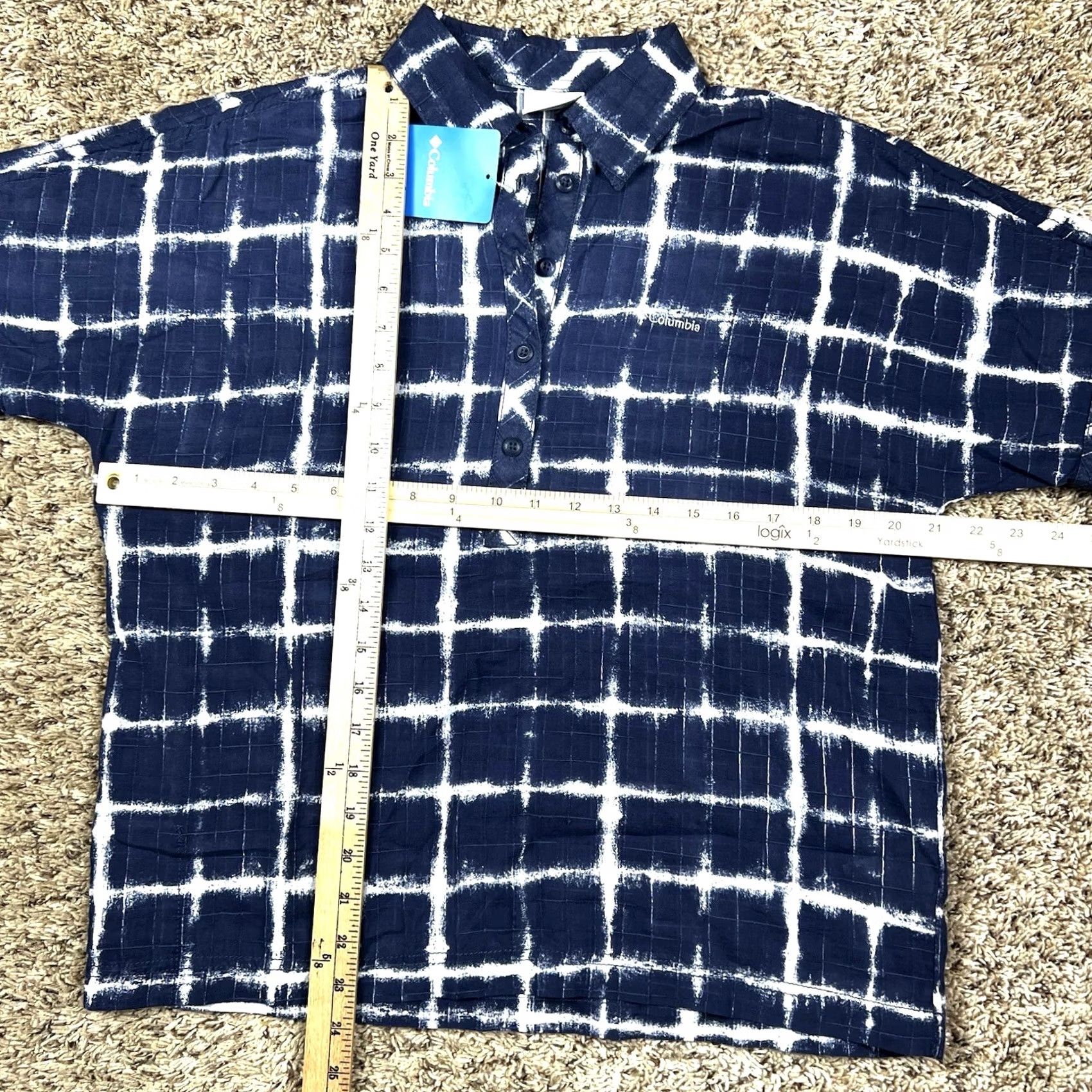 Vintage Columbia Womens Henley Neck Pullover Fishing Shirt Blouse Small Blue White Shirt Blouse Casual Womens Brand 100% Cotton Short Sleeve Size S / US 4 / IT 40 - 6 Thumbnail