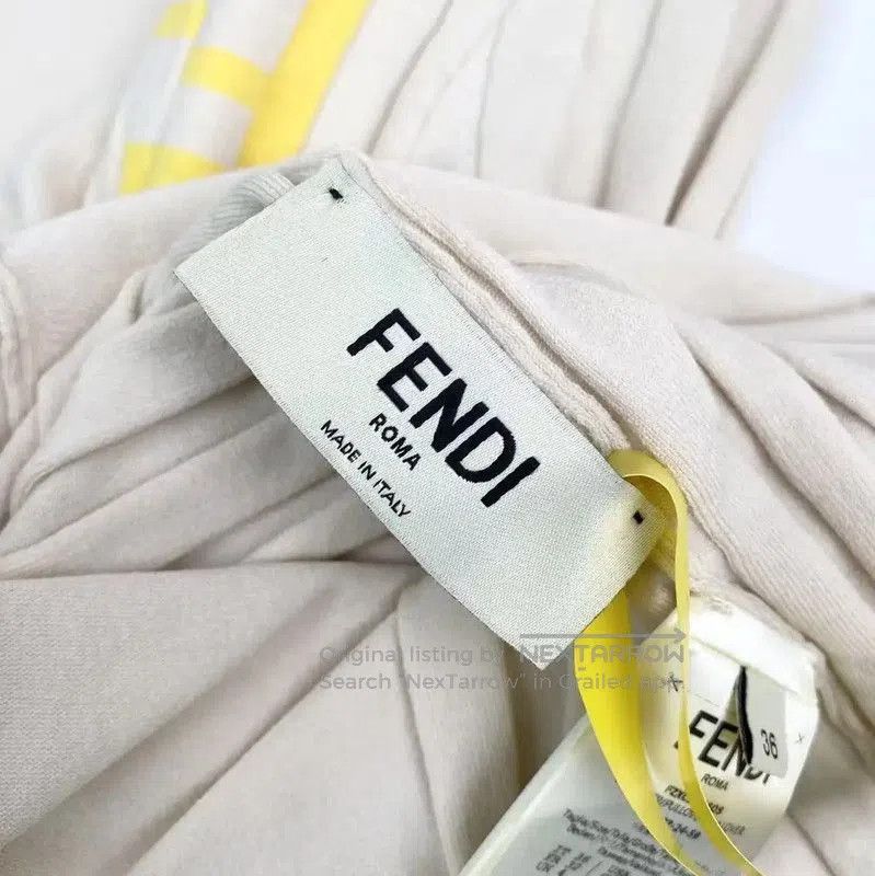 Fendi Fendi Cream Cotton Women's T-Shirt . Size XXS / US 00 / IT 34 - 4 Thumbnail