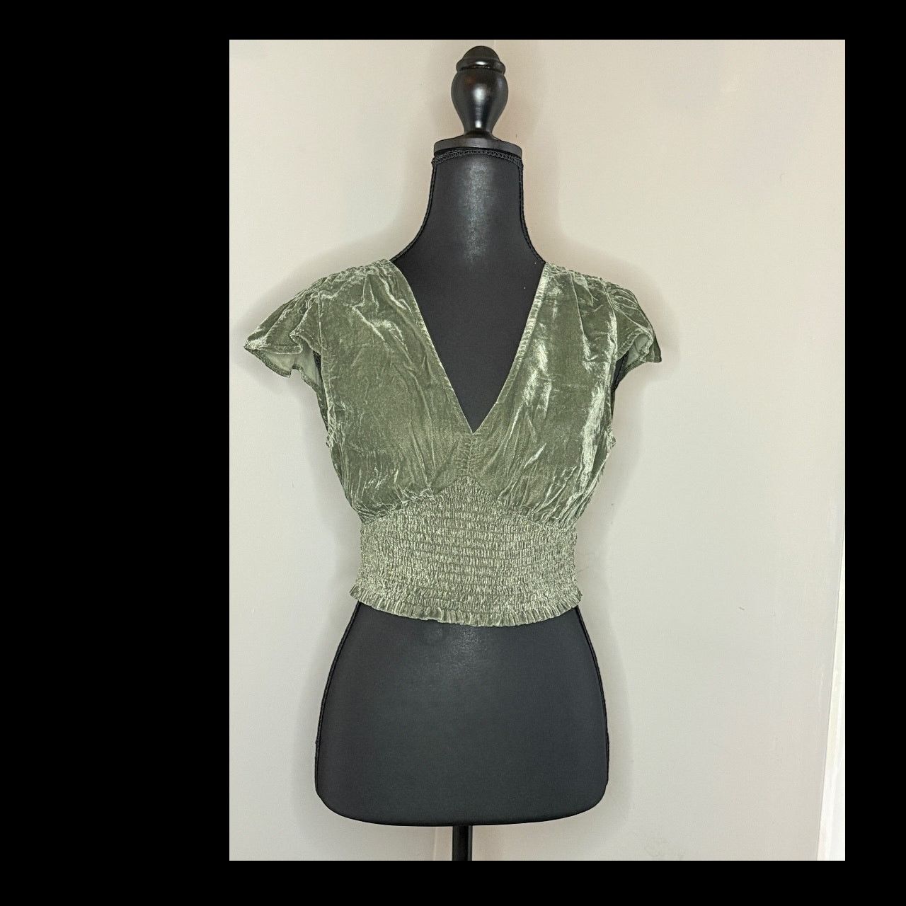 Anthropologie Aerie Olive Green Crop Top Size XS / US 0-2 / IT 36-38 - 2 Thumbnail