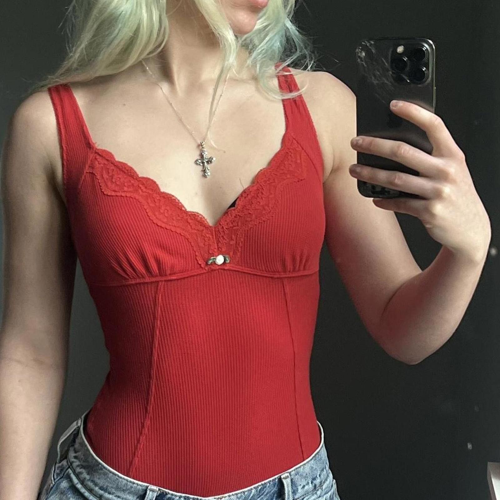 Target Basics Red lace coquette bodysuit Size S / US 4 / IT 40 - 3 Thumbnail
