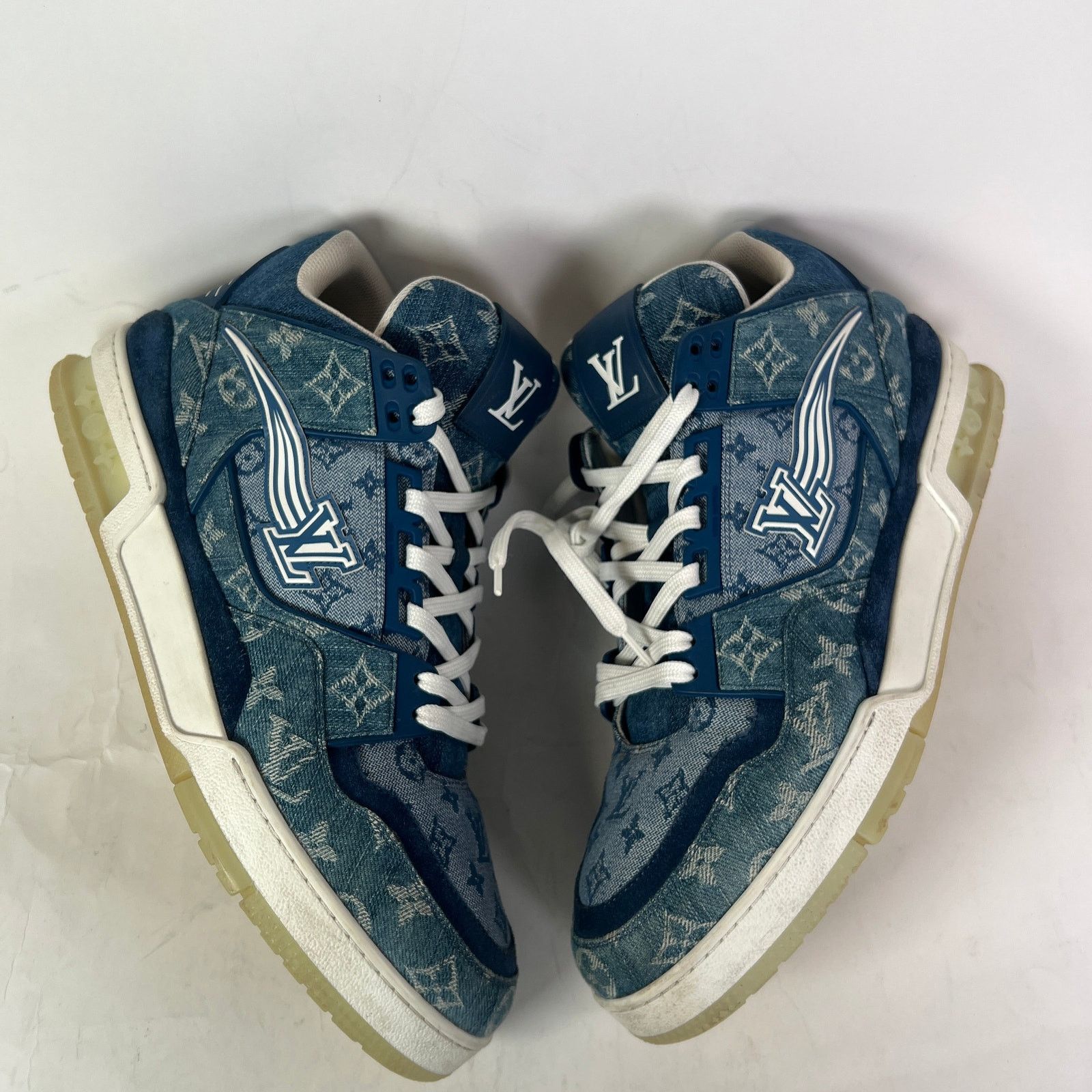Louis Vuitton Louis Vuitton Monogram Denim High-Top LV Trainer Size US 10 / EU 43 - 4 Thumbnail
