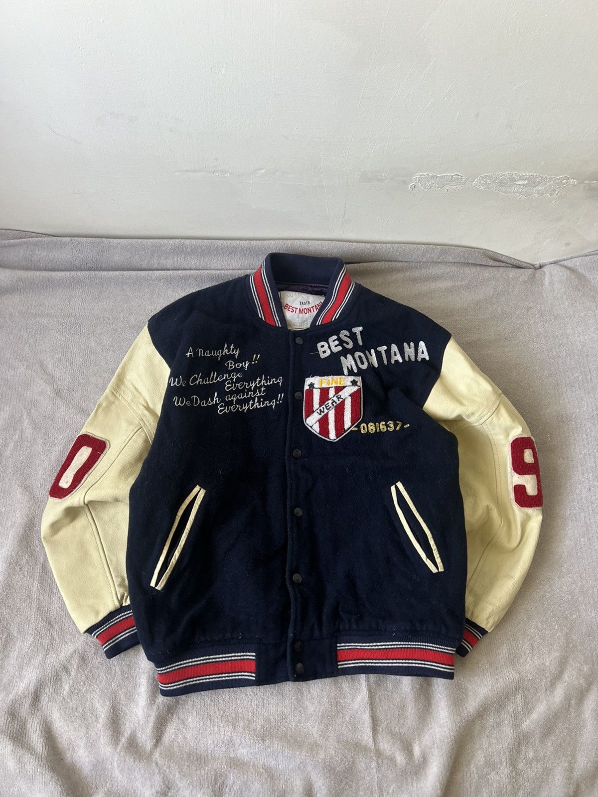 Vintage baseball wool leather bomber America style 90 archiv