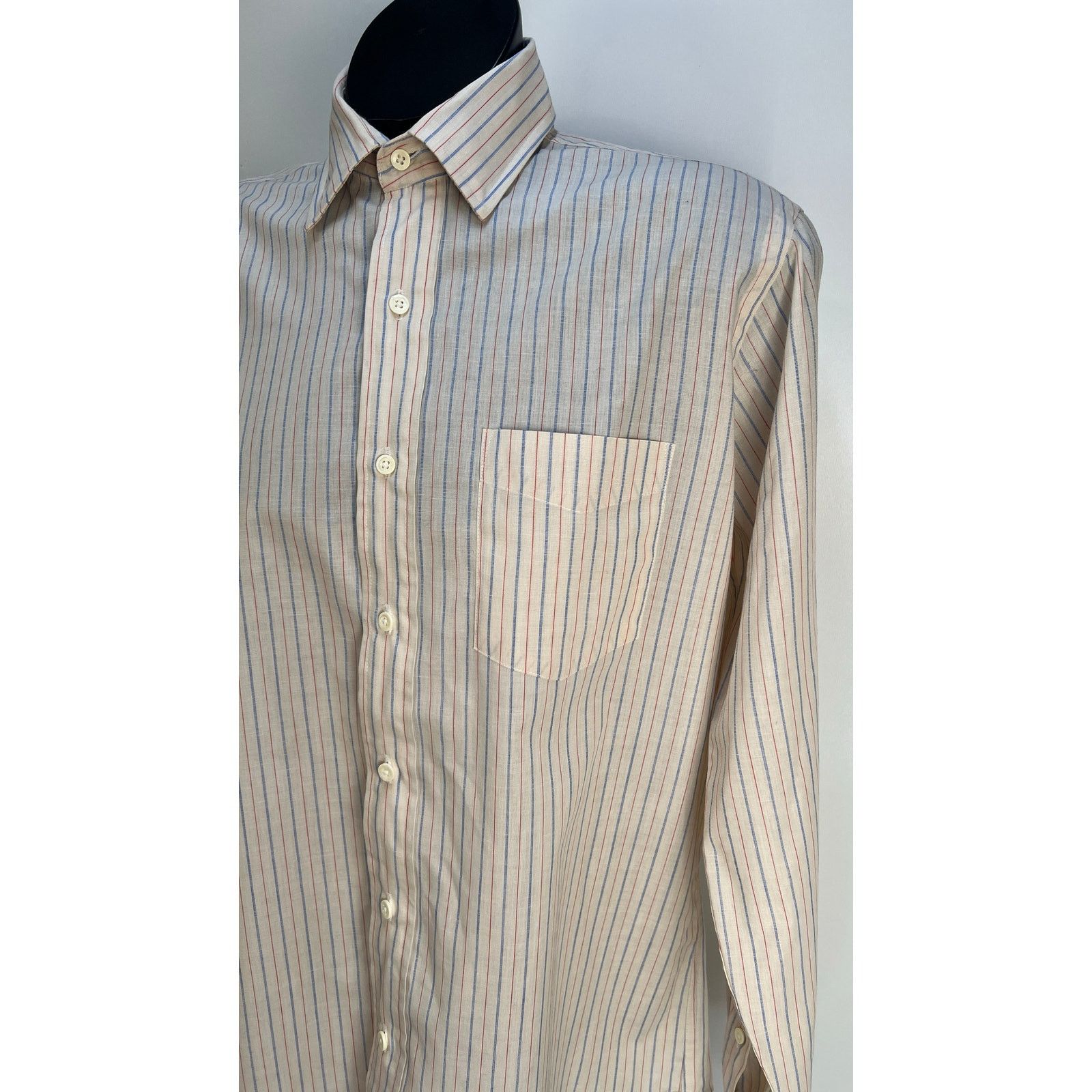 Chaps × Ralph Lauren × Vintage Vintage Ralph Lauren Chaps Button Up Shirt Striped Size US M / EU 48-50 / 2 - 2 Thumbnail