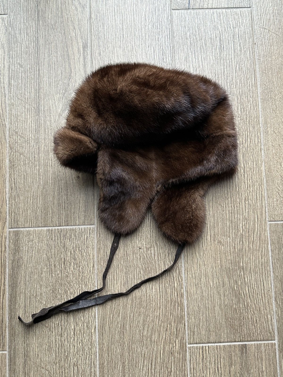 Vintage Real Mink Fur Genuine Trapper Hat Vintage Slavic Ushanka Size ONE SIZE - 3 Thumbnail