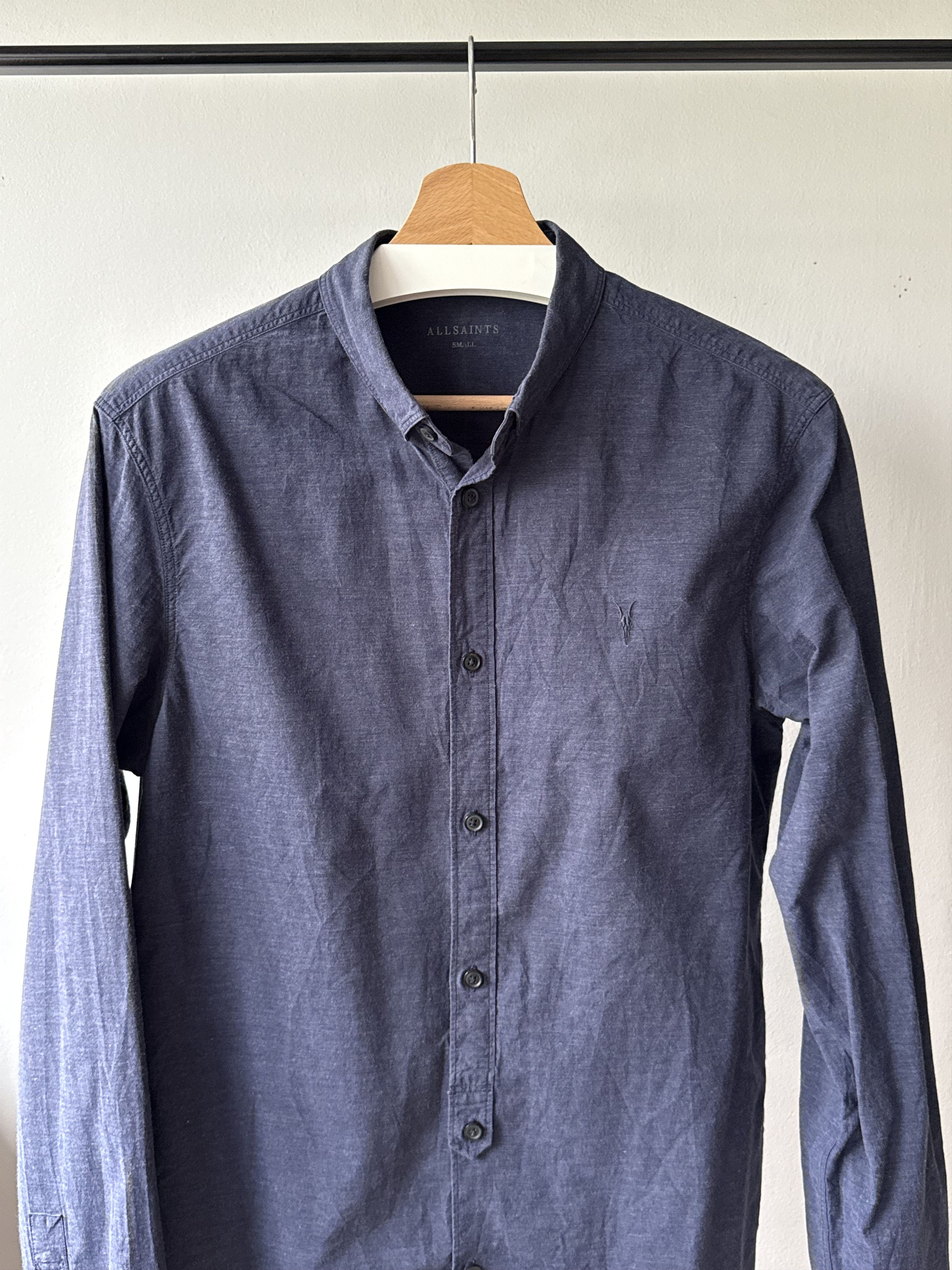 Allsaints Allsaints Avila Ink Navy Cotton Ramskull Long Sleeve Shirt Size US S / EU 44-46 / 1 - 3 Thumbnail