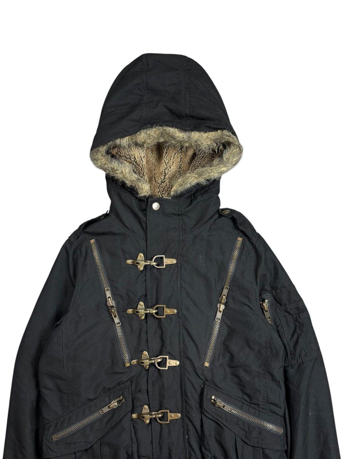 BUFFALO BOBS 2000s Buffalo Bobs - Fireman Clasp Fur Hoodie Jacket Size US M / EU 48-50 / 2 - 8 Thumbnail
