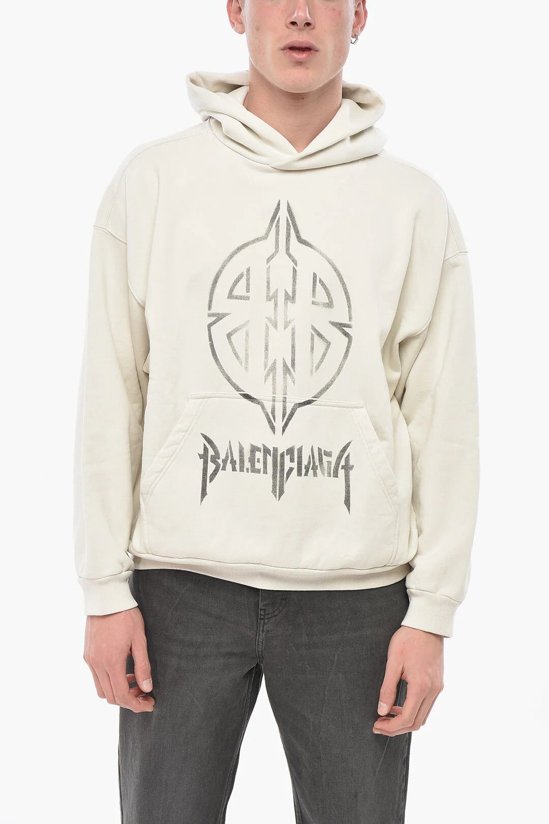 Balenciaga og1mm0426 Cotton Hoodie in Beige Size US XS / EU 42 / 0 - 1 Thumbnail