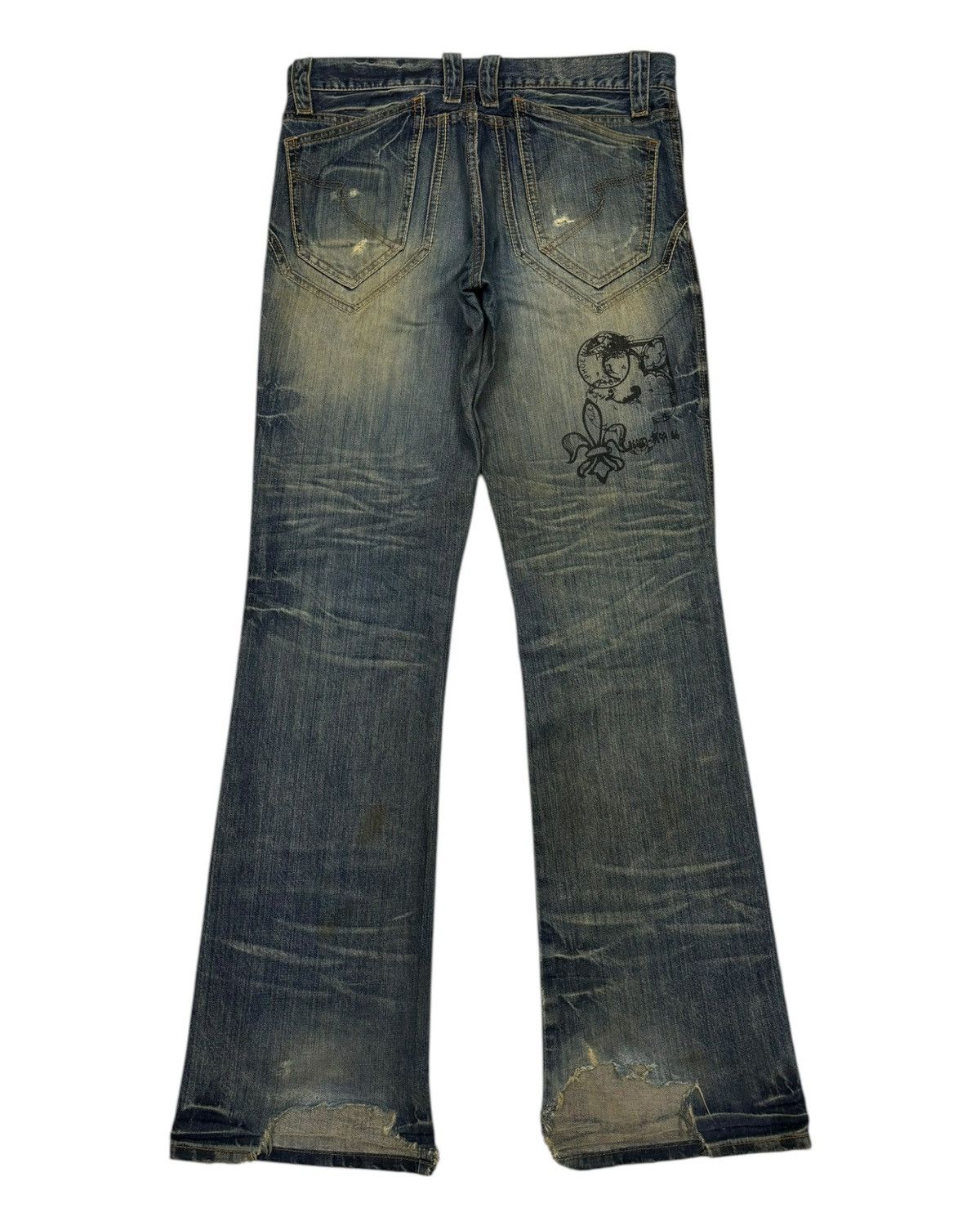 14th Addiction FLARE ARCHIVE‼️SEMANTIC DESIGN CHAOS DISTRESSED FLARED DENIM Size US 32 / EU 48 - 10 Thumbnail