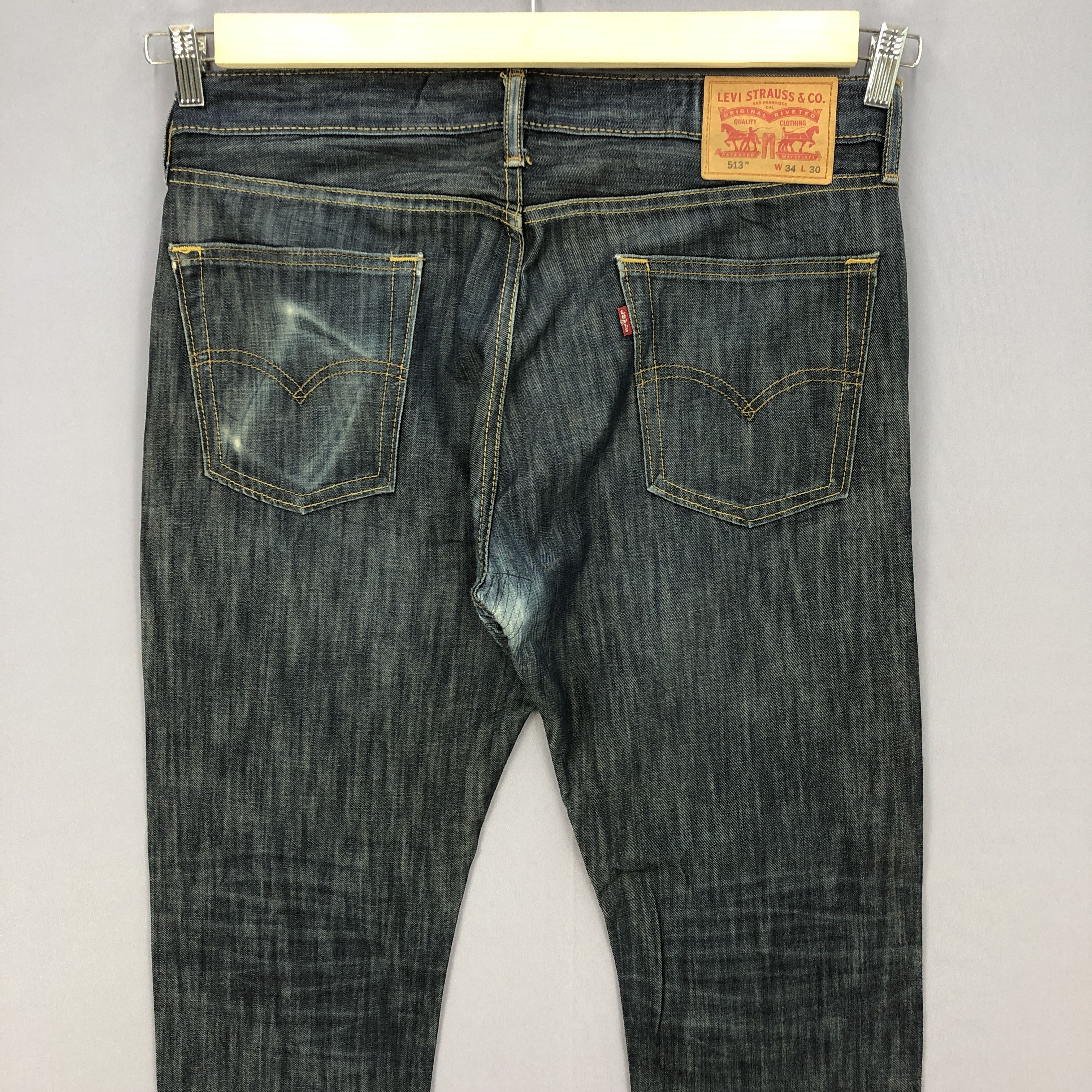 Levi's Vintage Levis 513 Jeans Levi's Faded Dark Blue Wash Denim Size US 36 / EU 52 - 4 Thumbnail