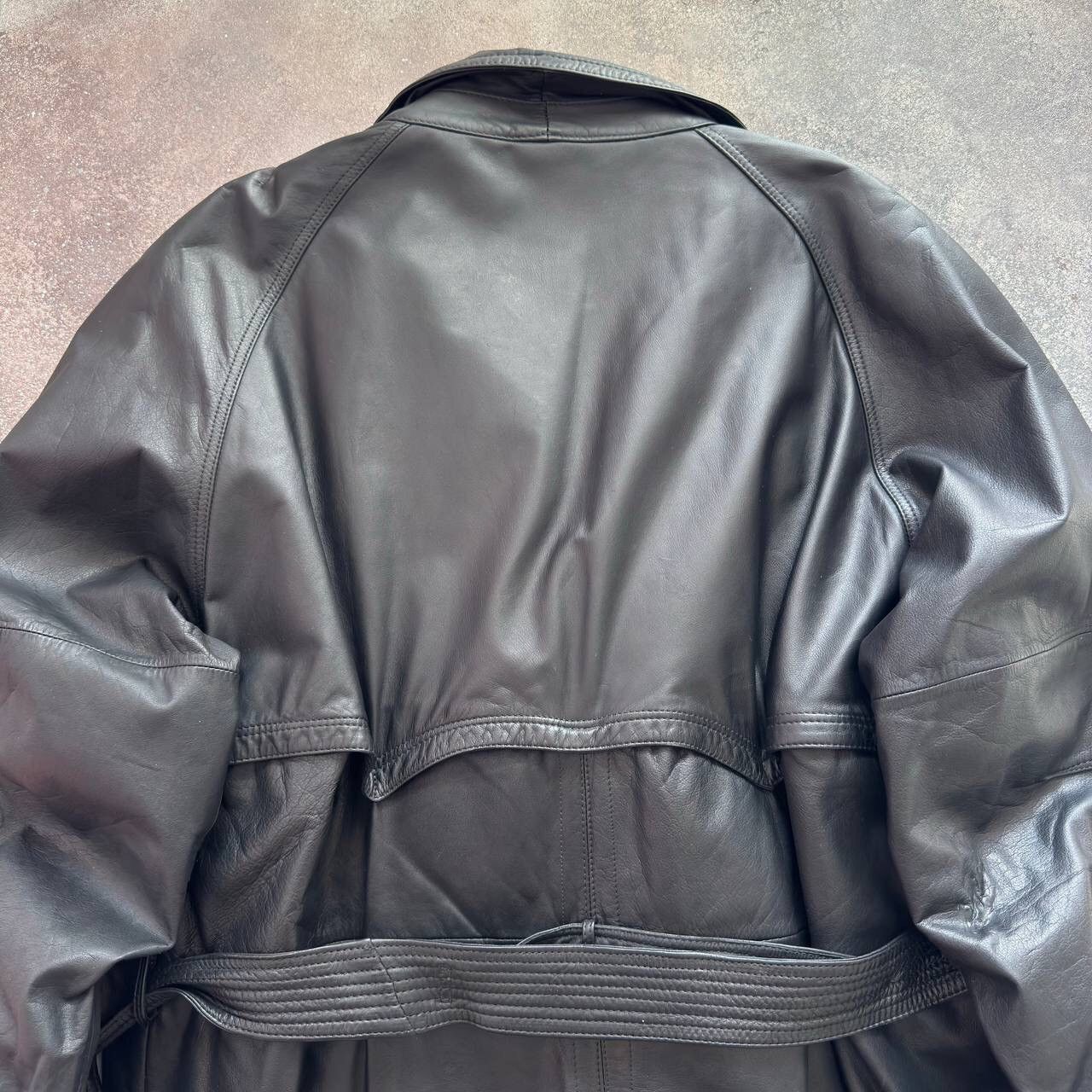 Other 90s Matrix Style Vintage Belted Leather Trench Coat Jacket Size US L / EU 52-54 / 3 - 13 Thumbnail
