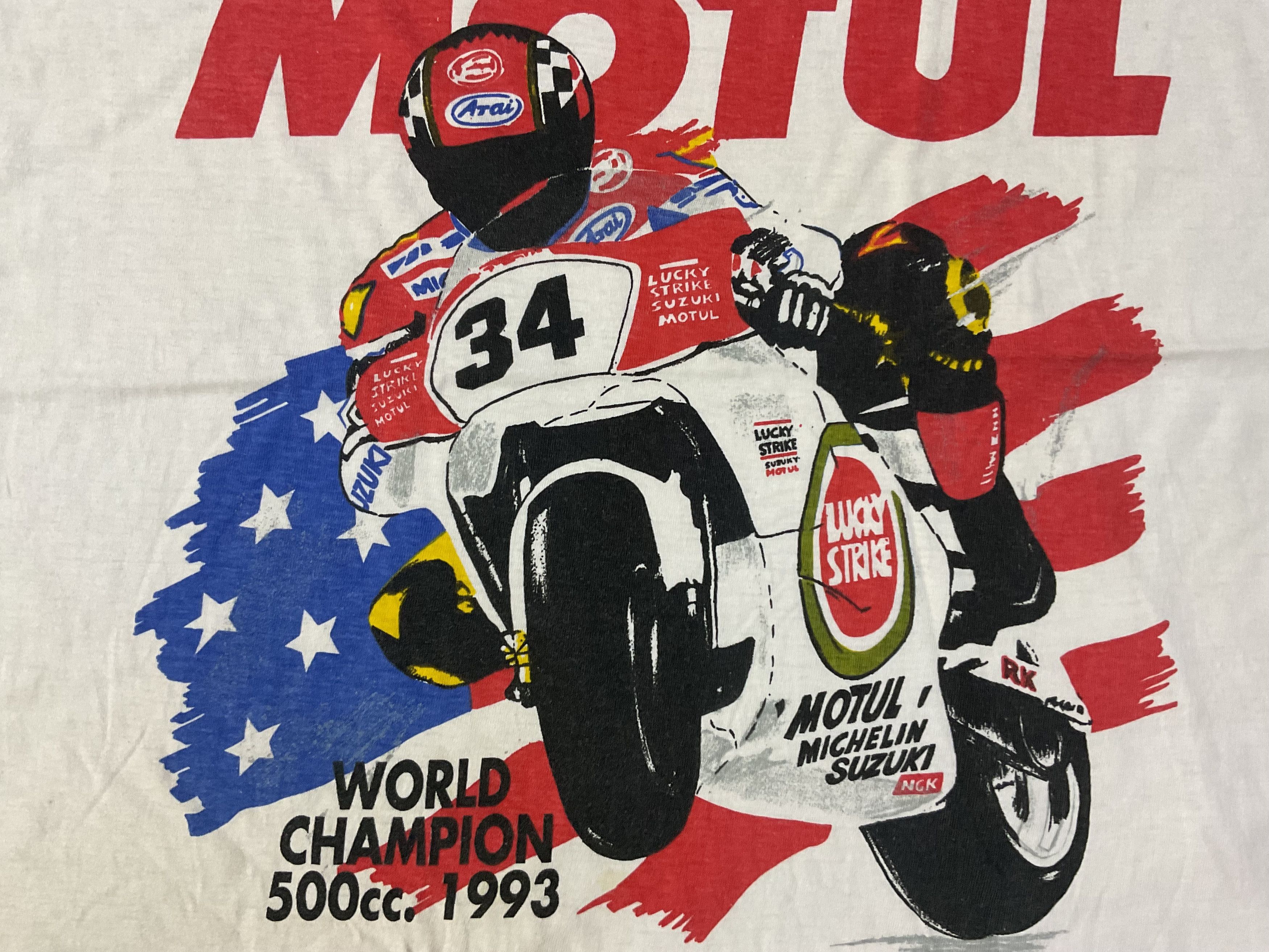 Sports Specialties Vintage 90s Kevin Schwantz 1993 World Champion 500cc T-Shirt Size US XL / EU 56 / 4 - 2 Thumbnail