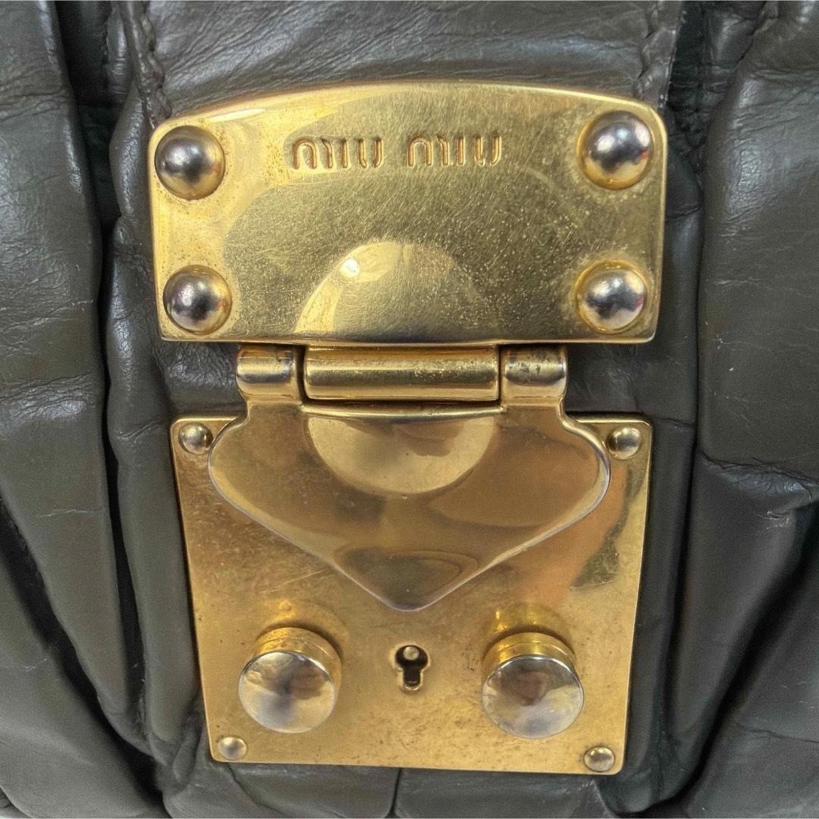 Miu Miu Miu Miu - Quilted Leather Handbag Braided Handles Size ONE SIZE - 9 Thumbnail