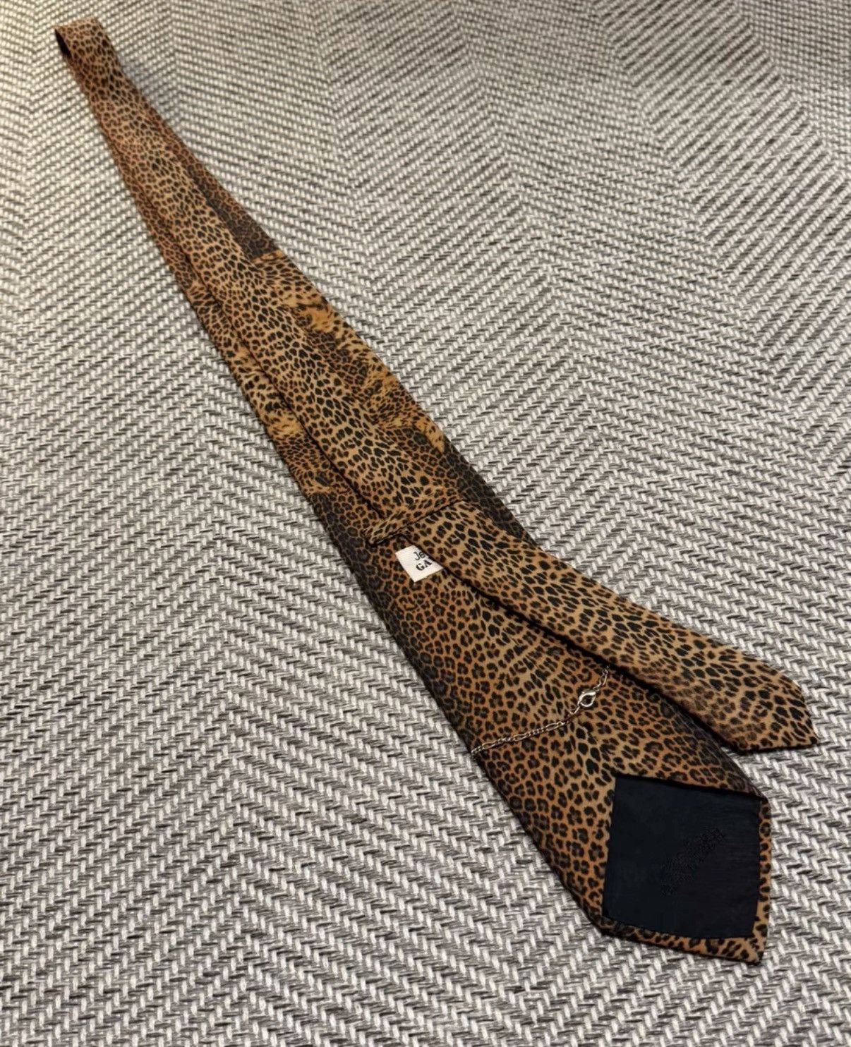 Jean Paul Gaultier Jean Paul Gaultier Chain Detail Leopard Print Tie K24 Size ONE SIZE - 5 Thumbnail